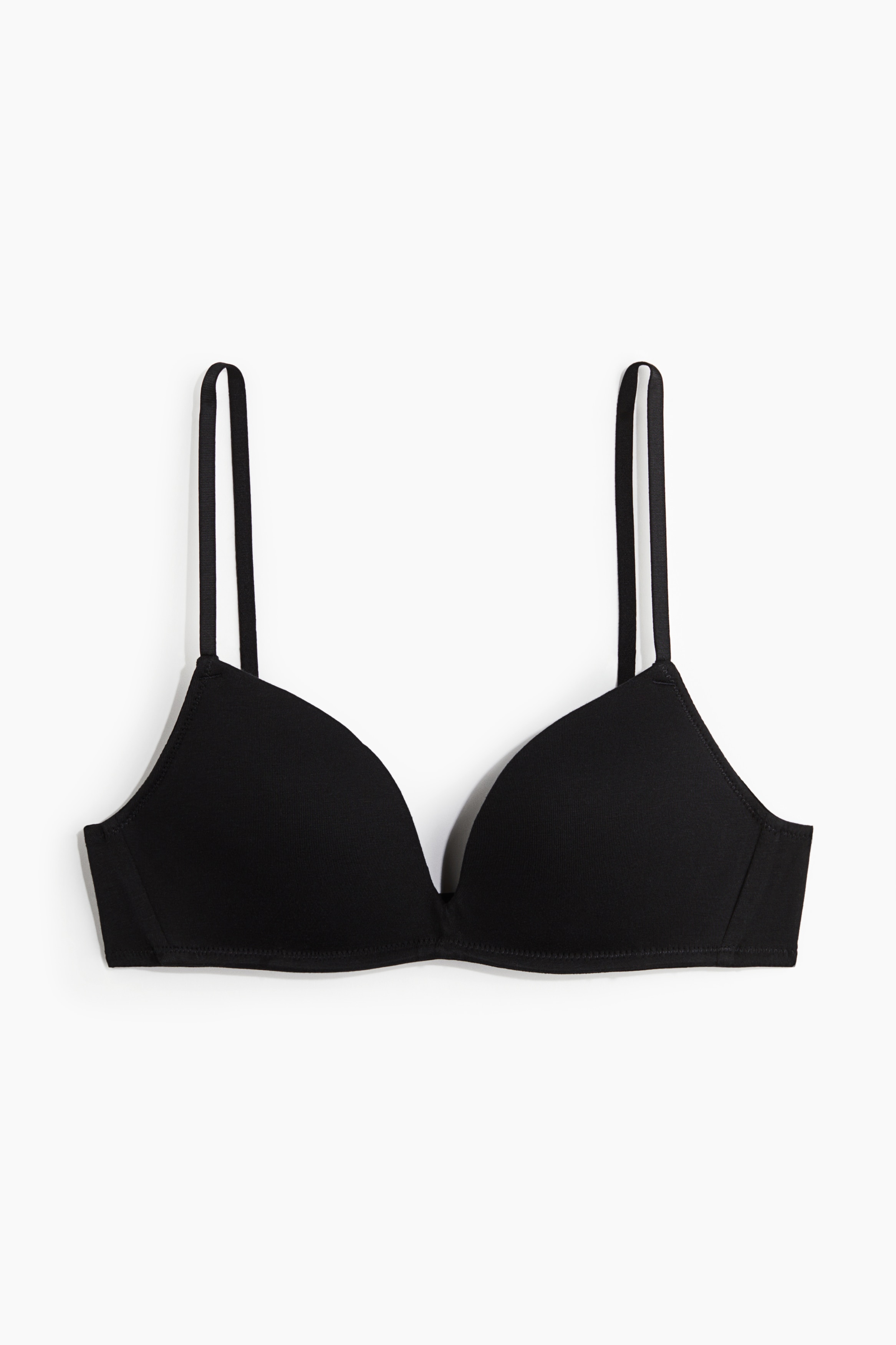 Sutiã push-up sem aros em algodão - Preto/Cinzento mesclado/Bege