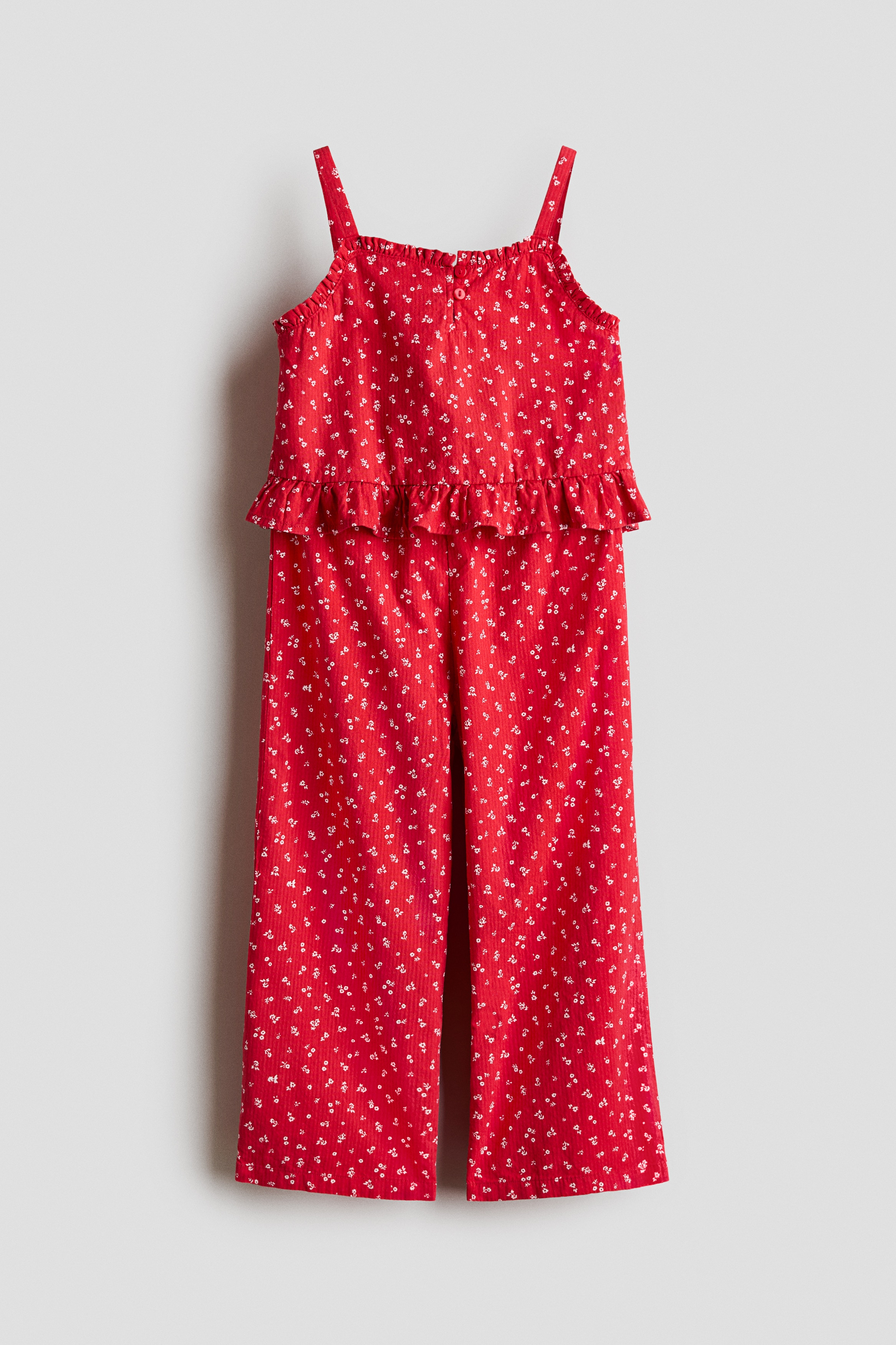 2-Piece Ruffle-Trimmed Seersucker Set - Red/floral/Light pink/Light blue/floral