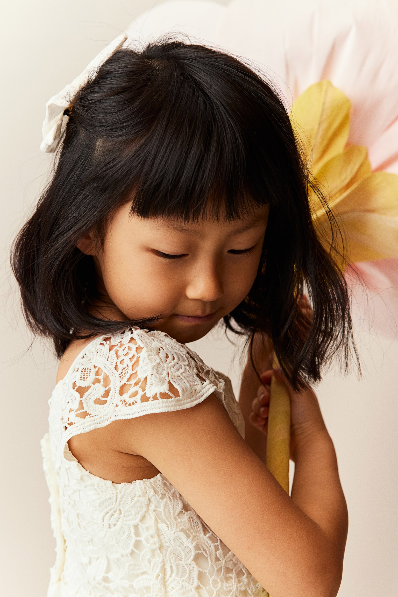 Lace & Tulle Dress - White/Dusty pink/Natural white - 5