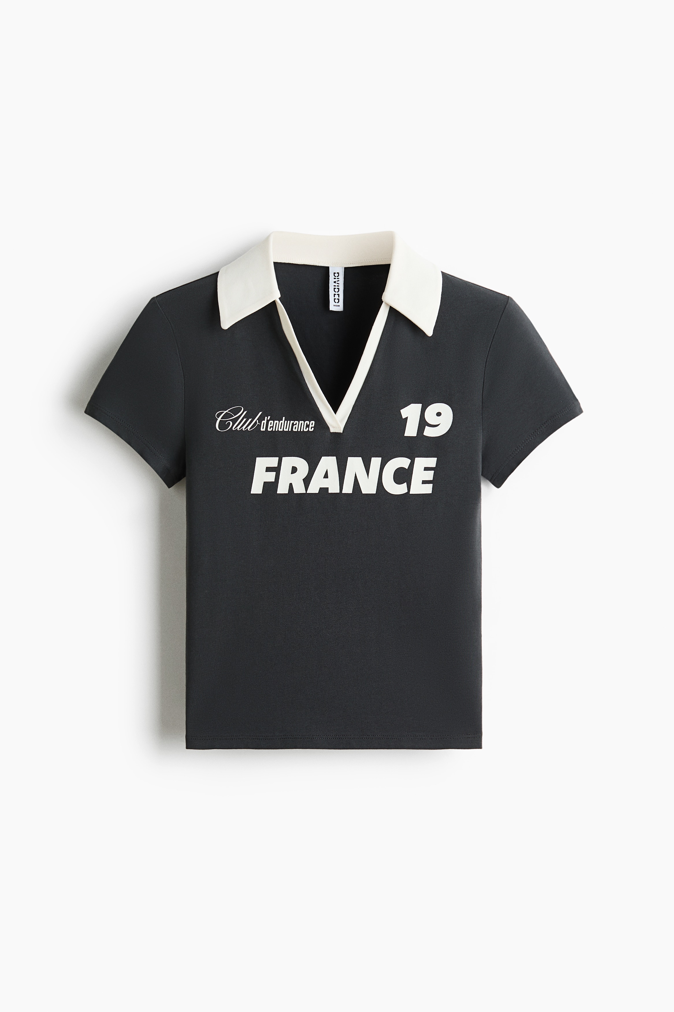 Printed Polo Shirt - Charcoal gray/France/Cream/striped