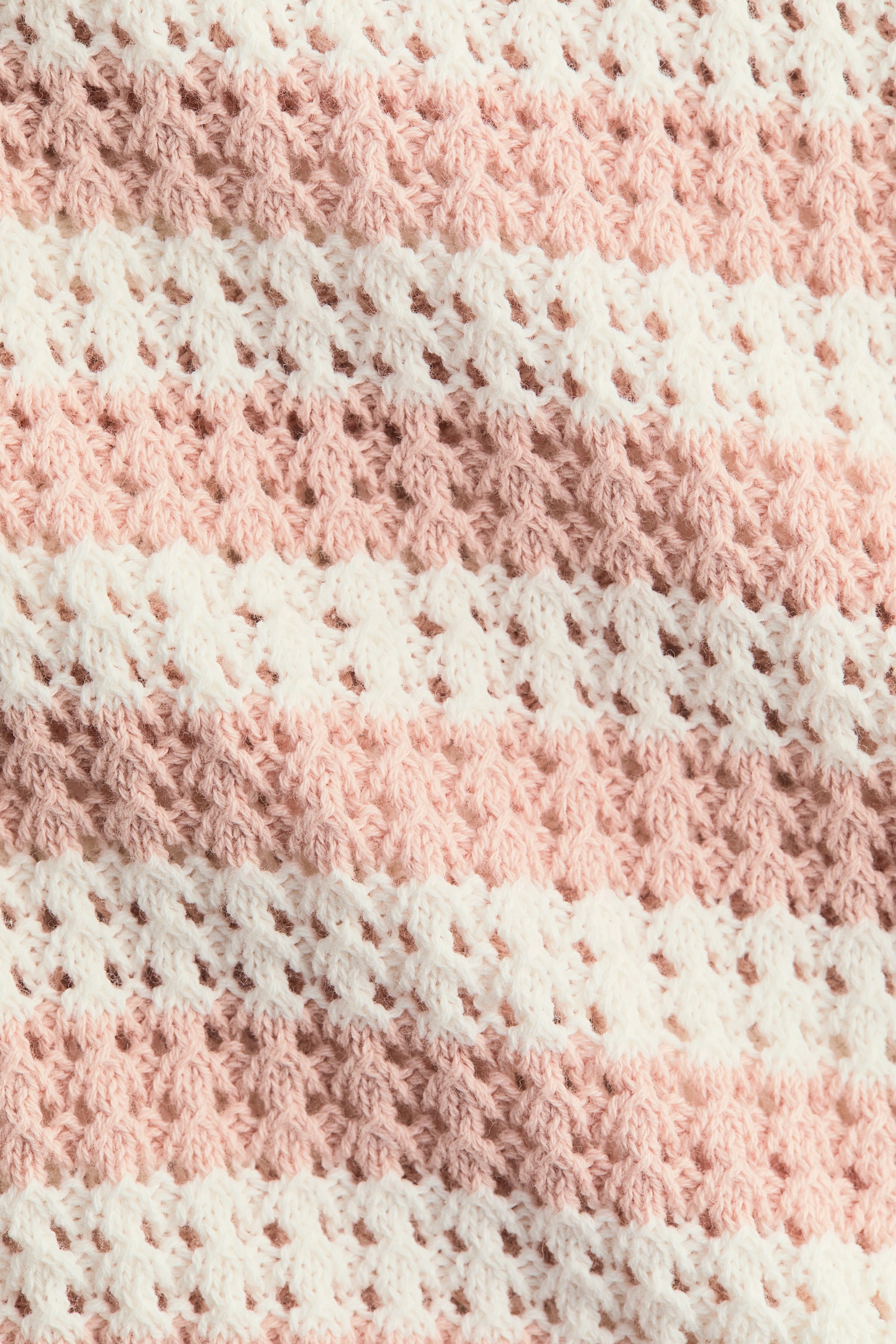 Pointelle-knit jumper - White/Pink striped/Blue/White striped - 2