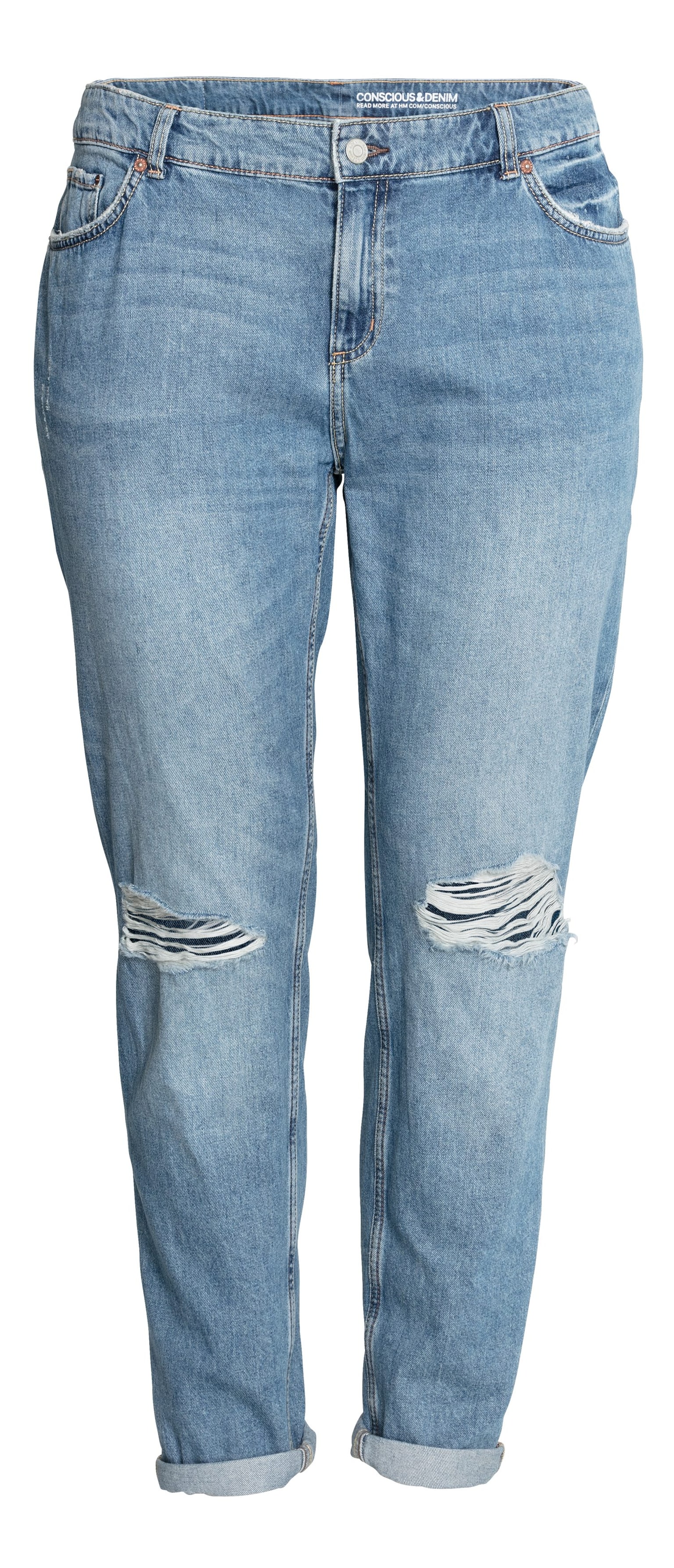 H&M+ Jean coupe garçonne - Bleu clair - 1