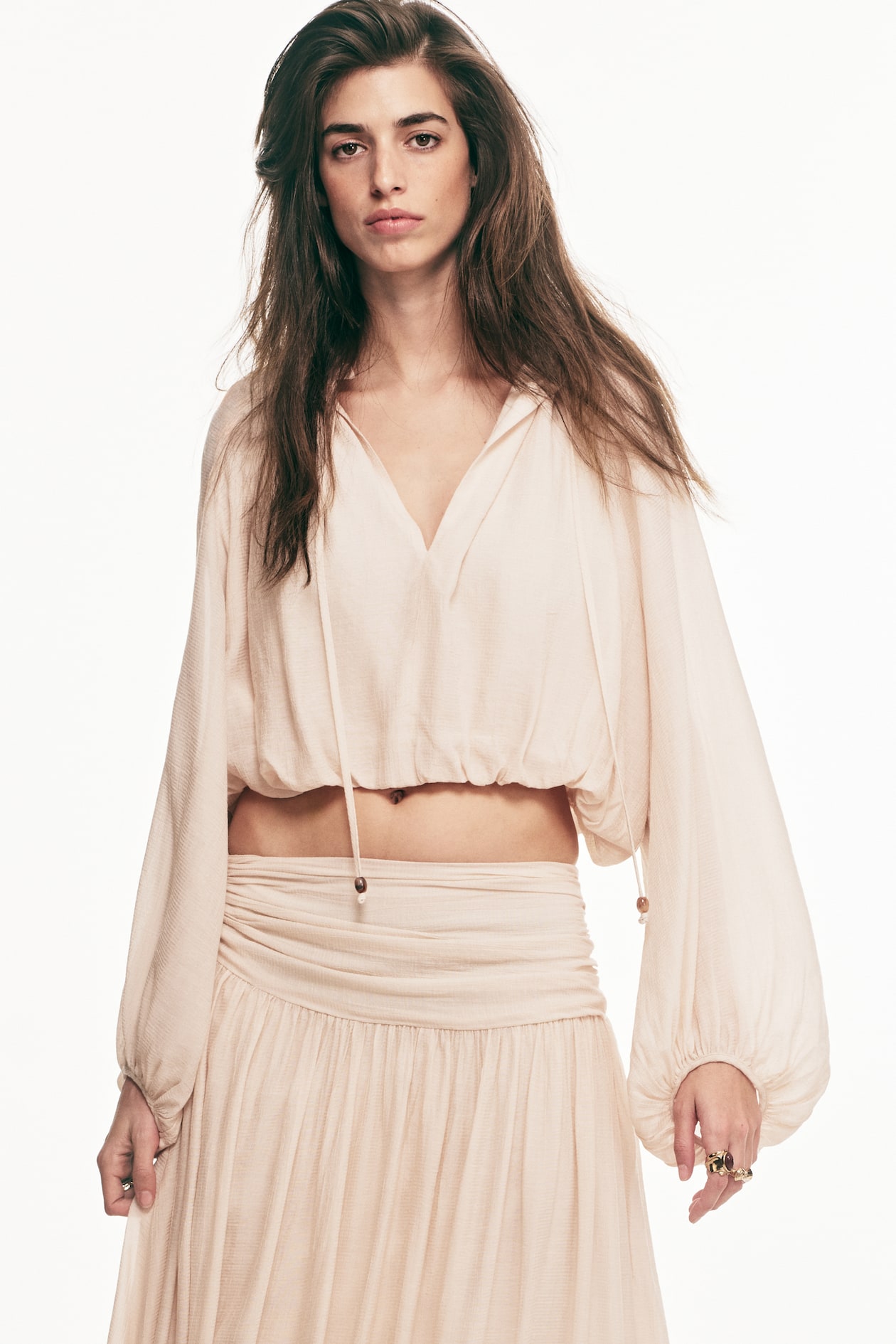 Gathered Crepe Skirt - image 5