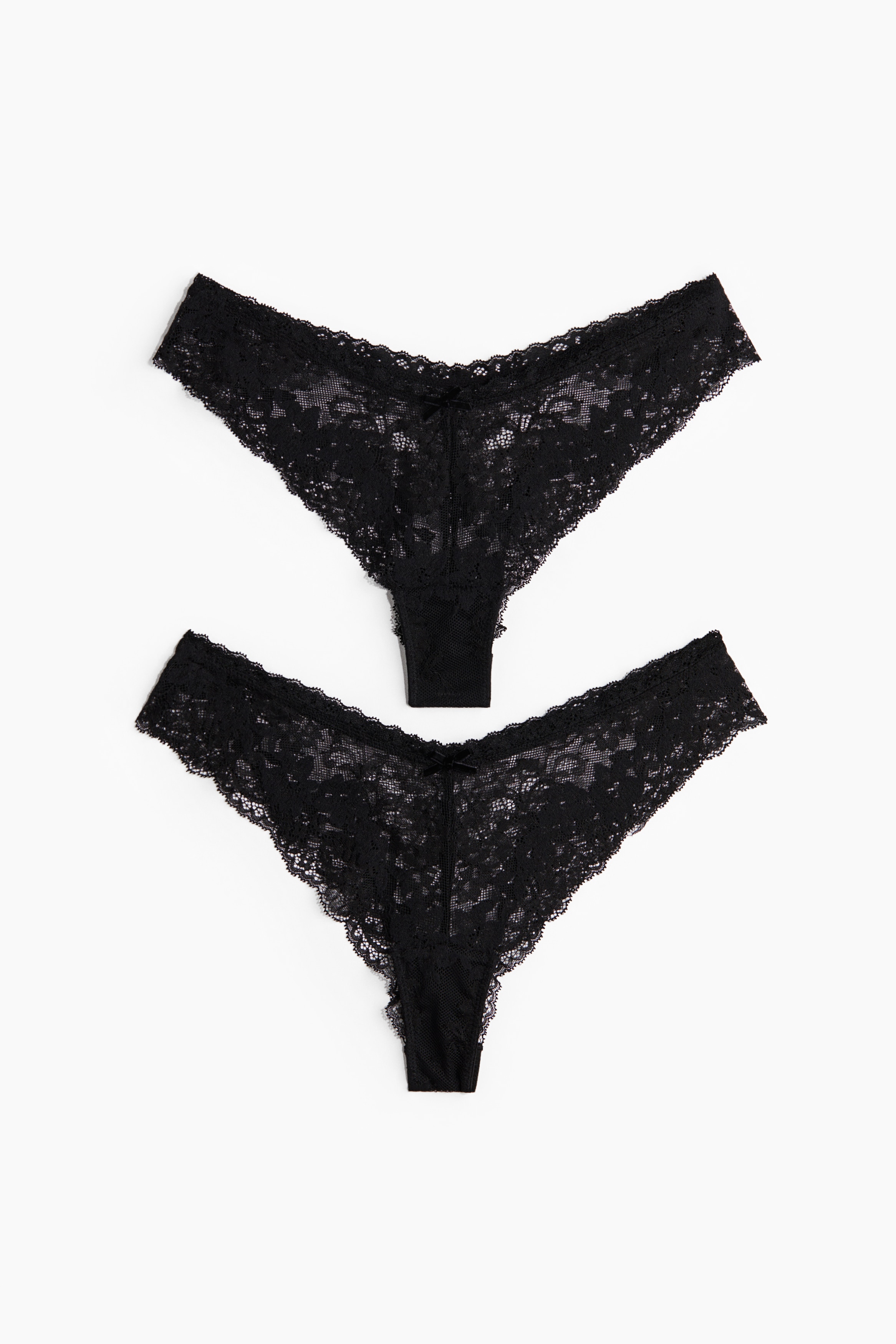 2-pack Lace Brazilian Briefs - Black
