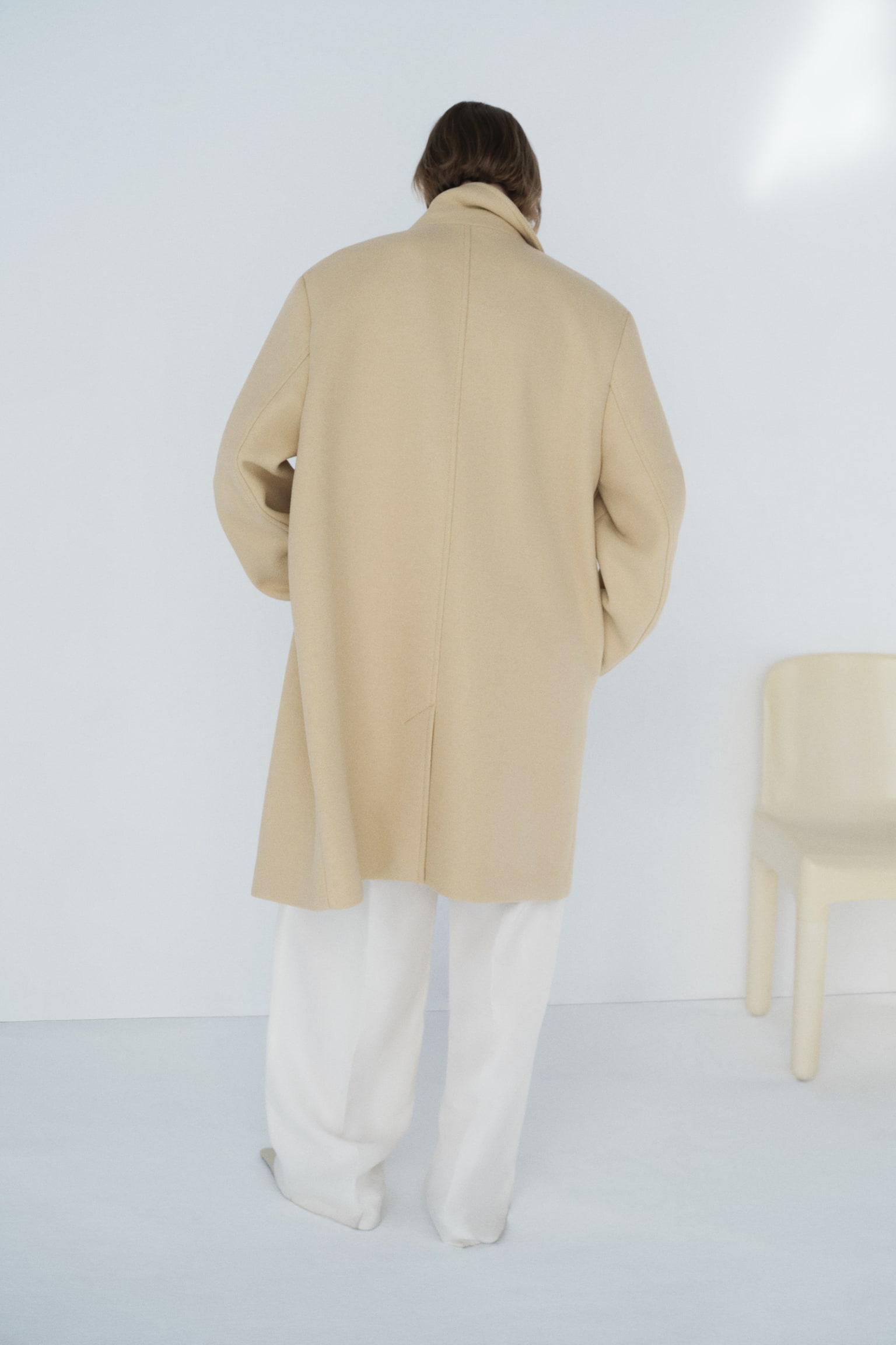 Oversized wool-blend coat - Light yellow - 6