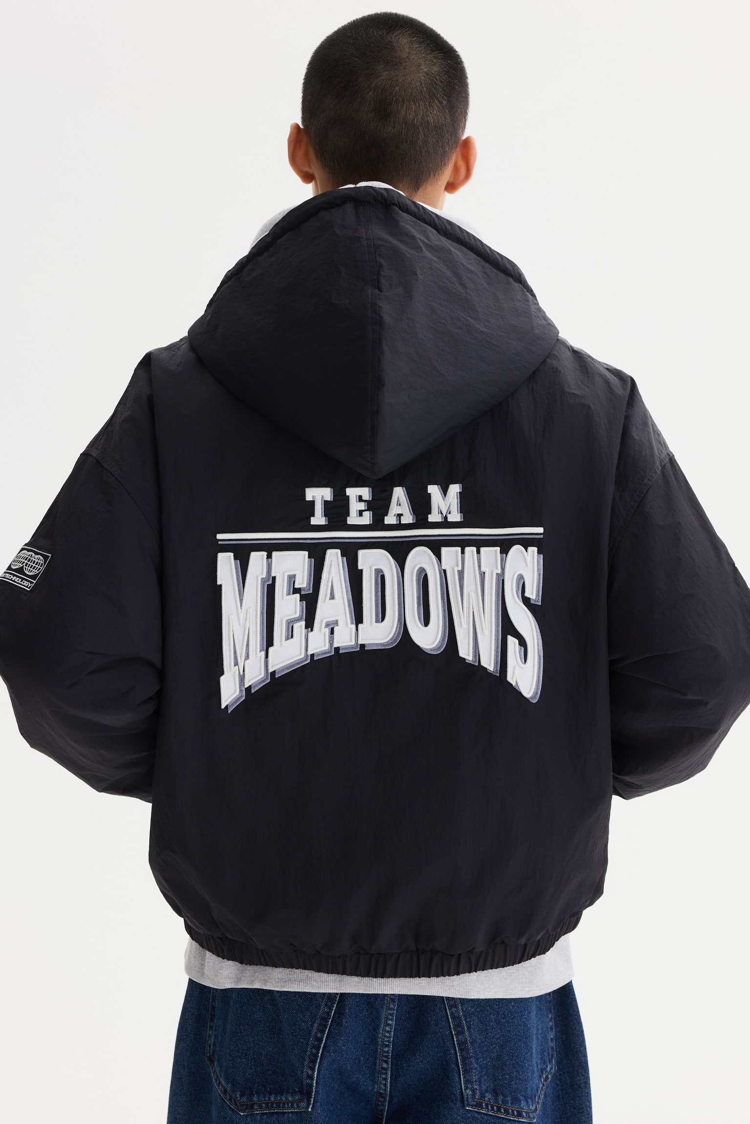 Dolgulu Naylon Rüzgarlık - Siyah/Team Meadows - 7