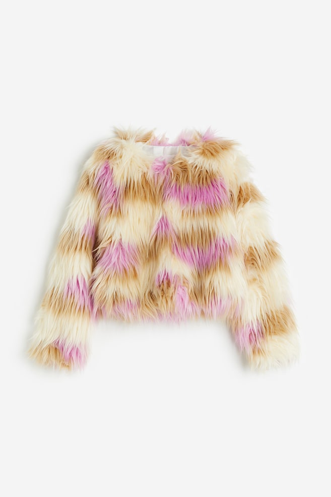 Fluffy jacket - Beige/Pink - 1