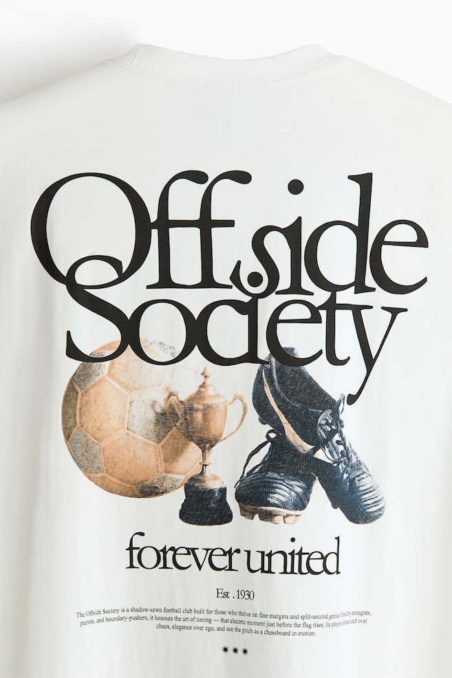 Loose Fit Printed T-shirt-White/Offside Society - 2