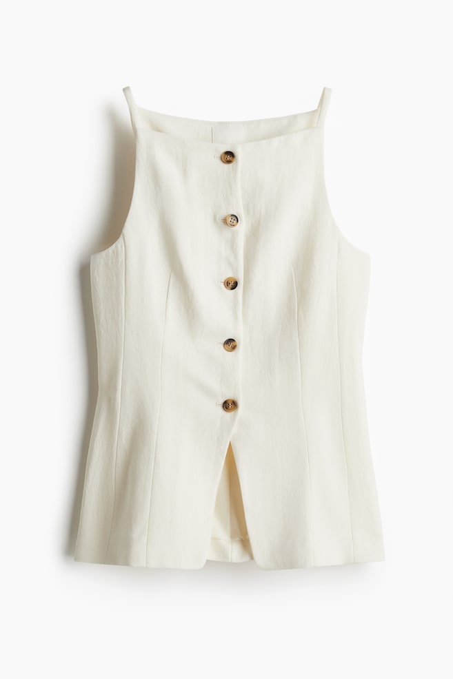 Tapered-waist waistcoat - White/Black - 1