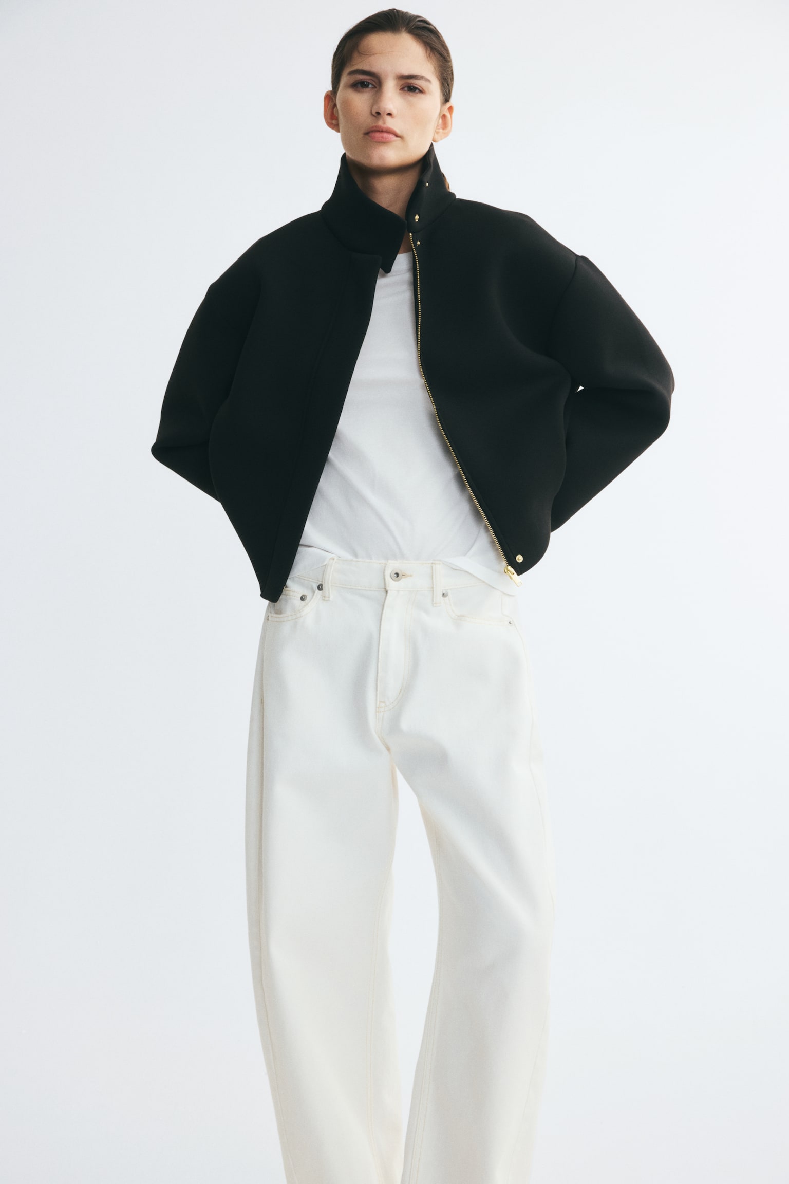 Женская куртка H&M Oversized Scuba, цвет: Чёрный — фото 3