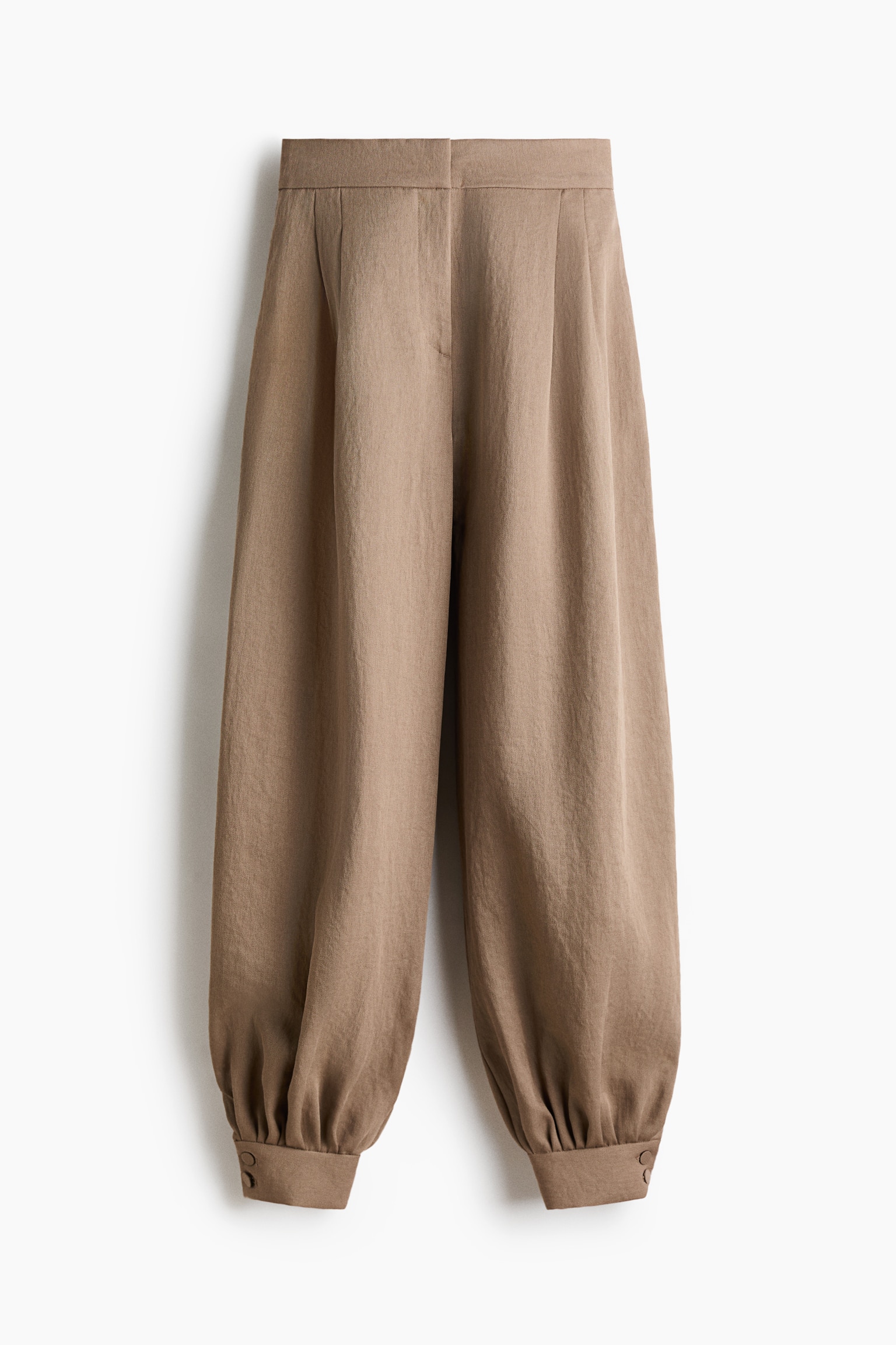 Balloon-leg twill trousers - Dark beige/Black/Dark brown