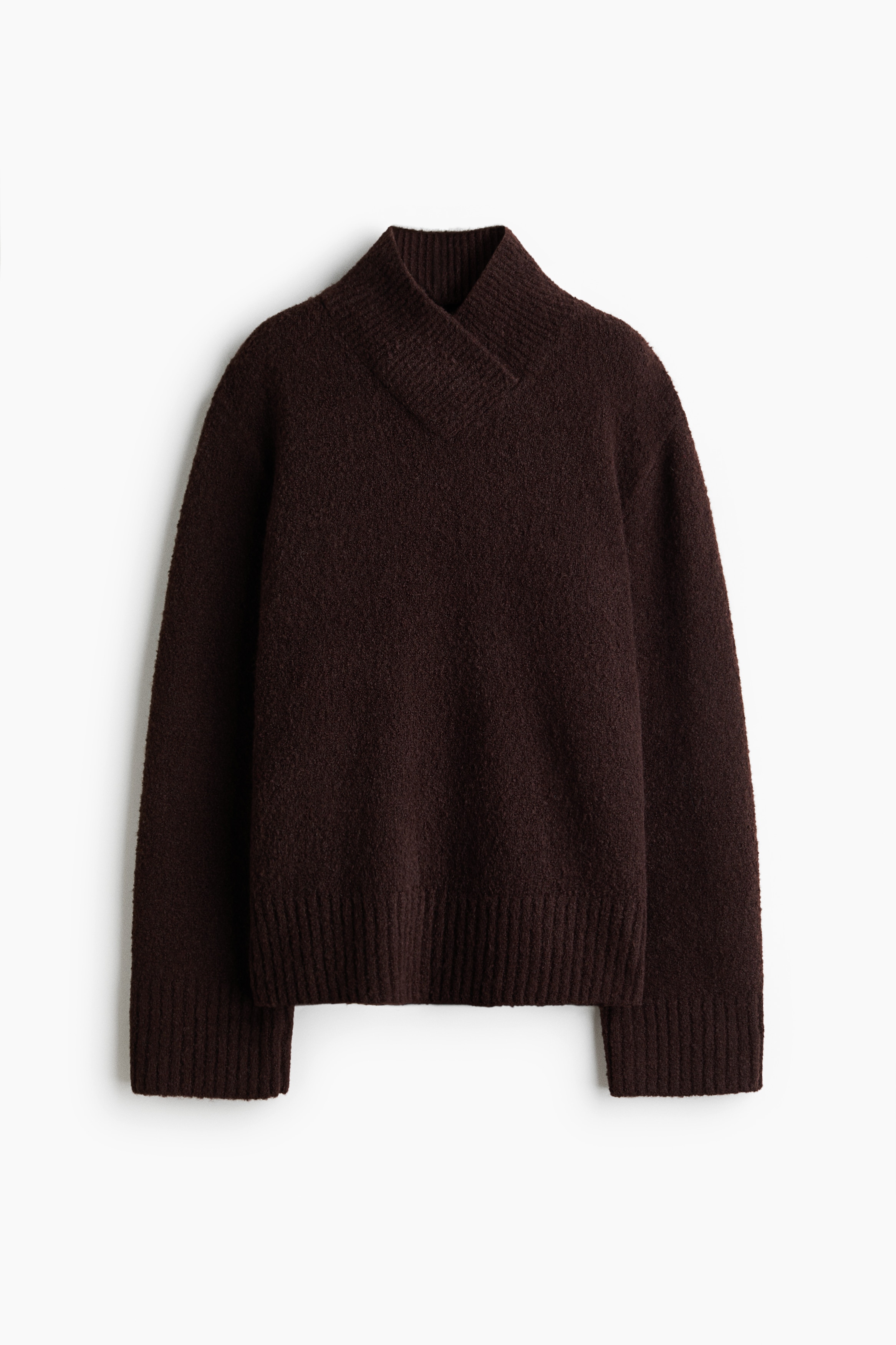 Loose-fit wool-blend jumper - Dark brown