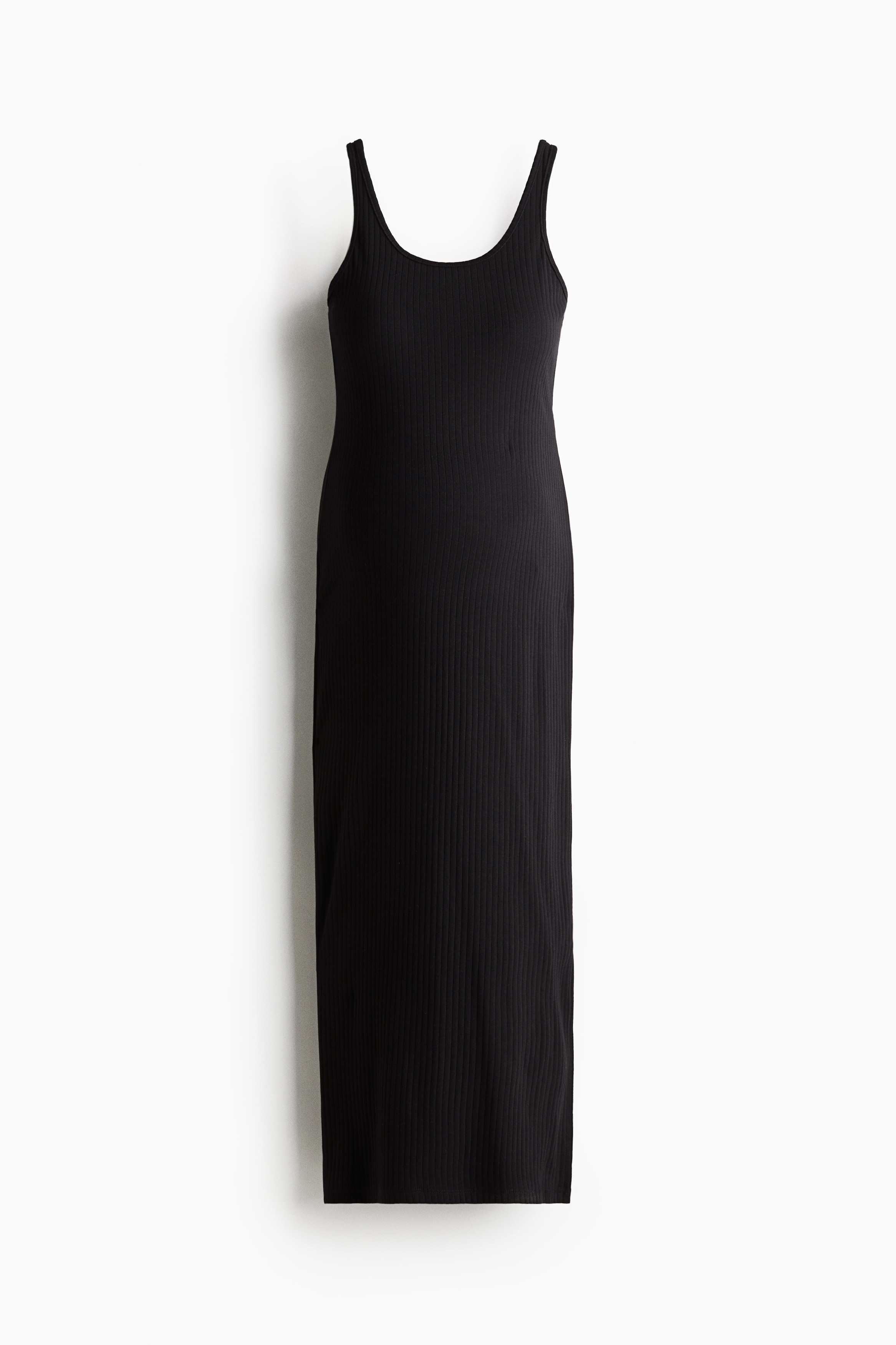 MAMA Finstrikket kjole - Sort/Sort/Stribet