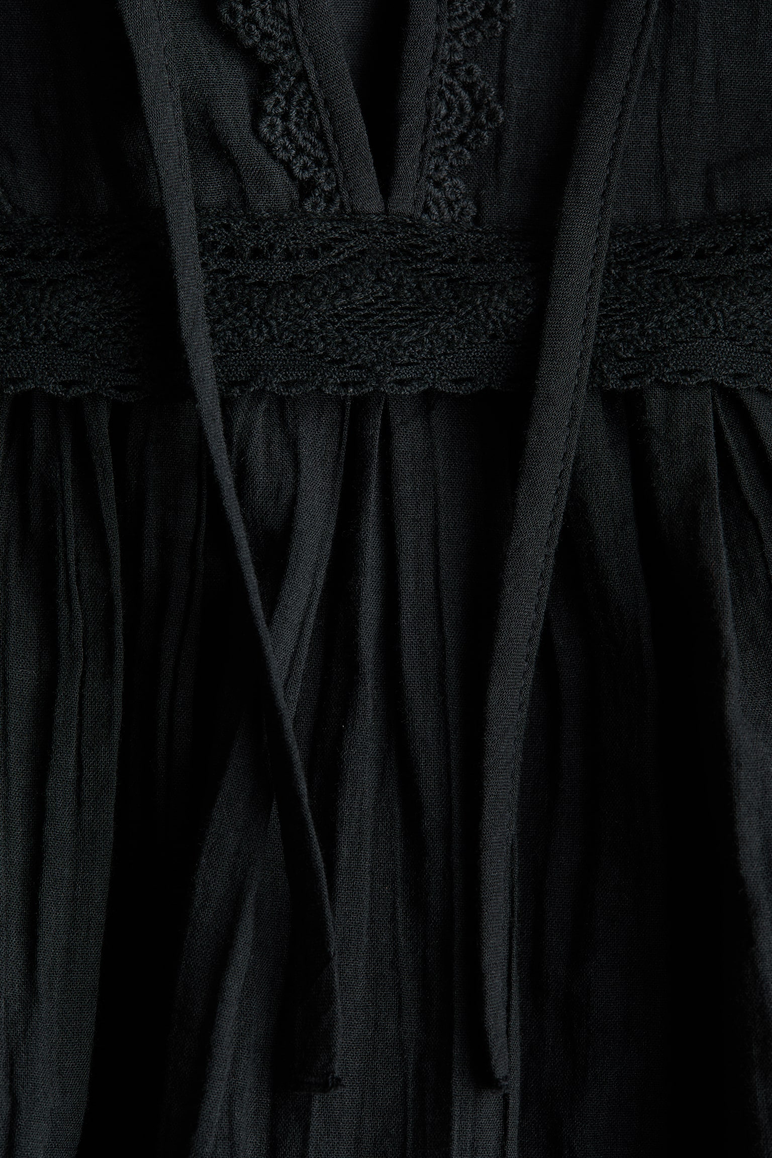 Lace-trimmed cotton blouse - Black/Pink/White - 6