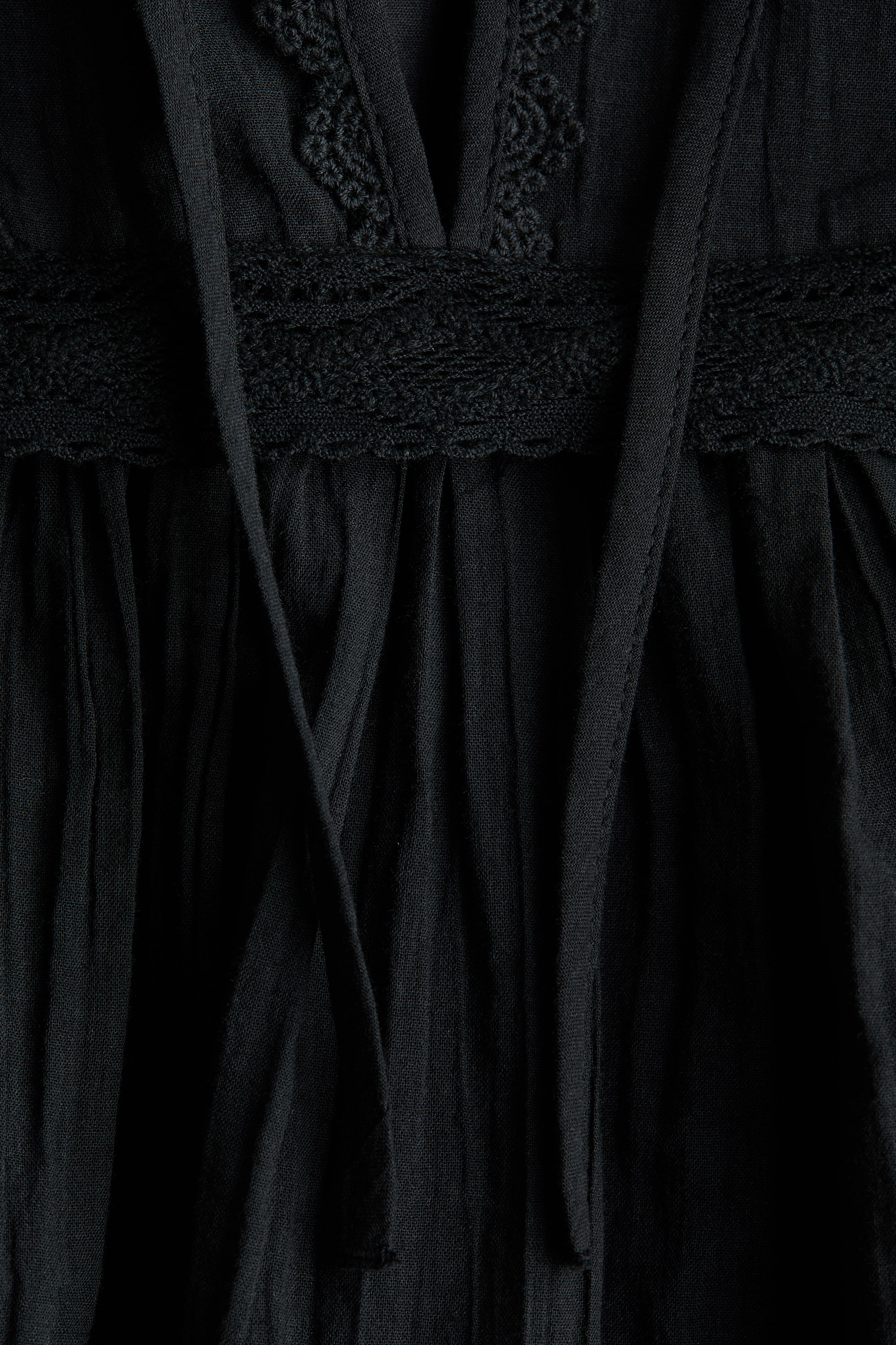 Lace-Trimmed Cotton Blouse