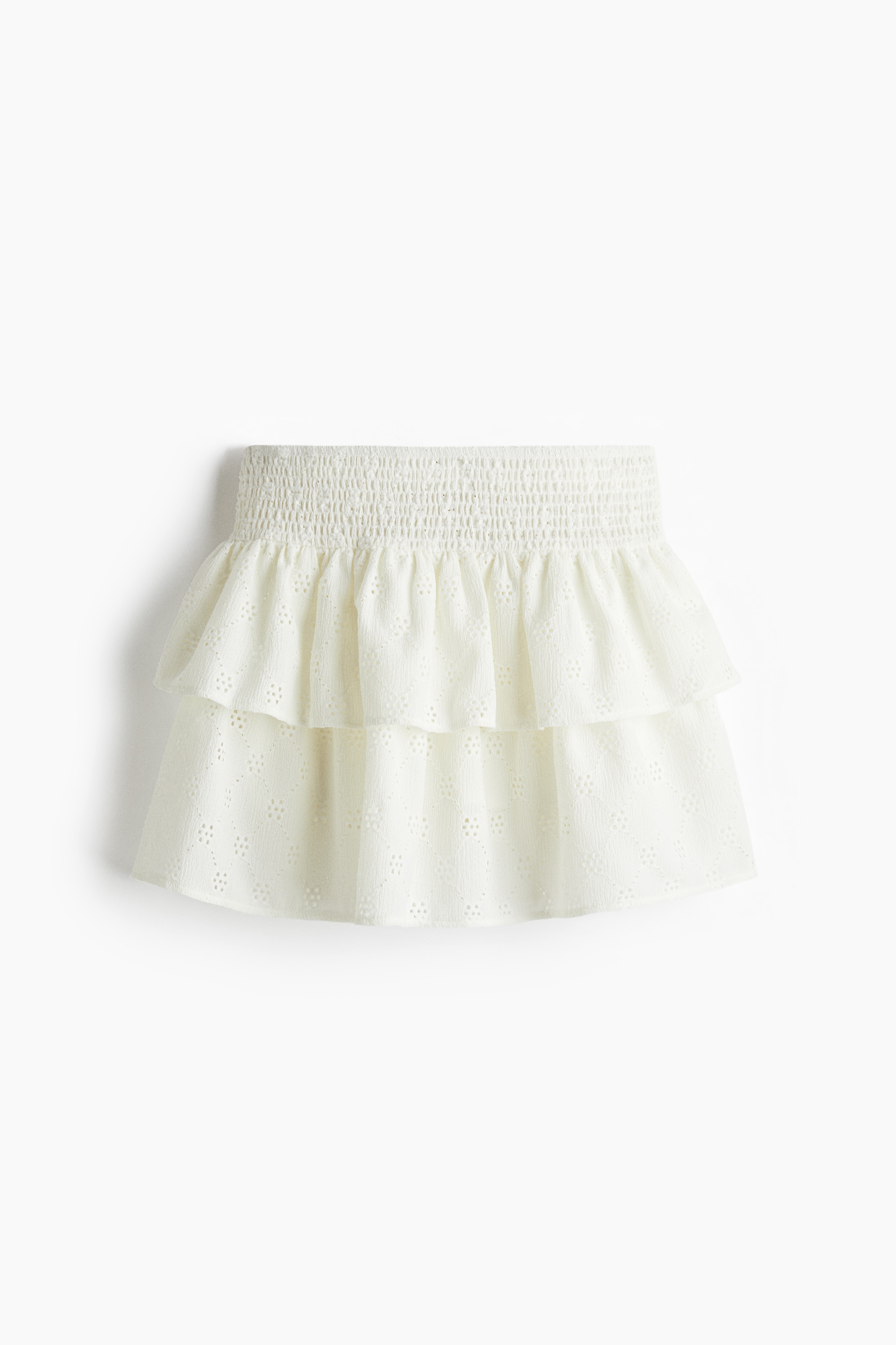 Tiered skort - White/Dark grey/Floral/Light yellow