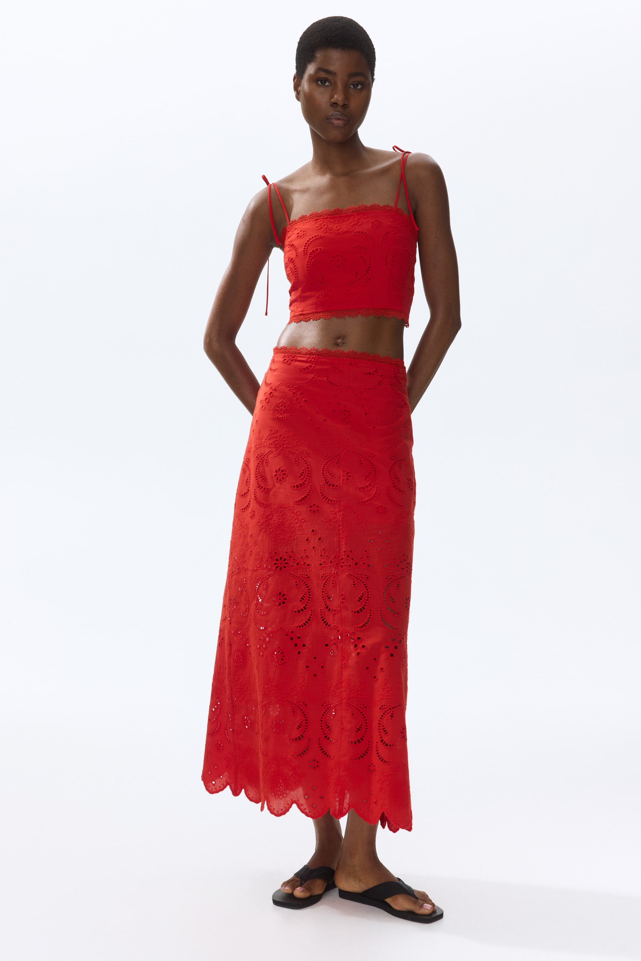 Eyelet-Embroidered Cotton Top
