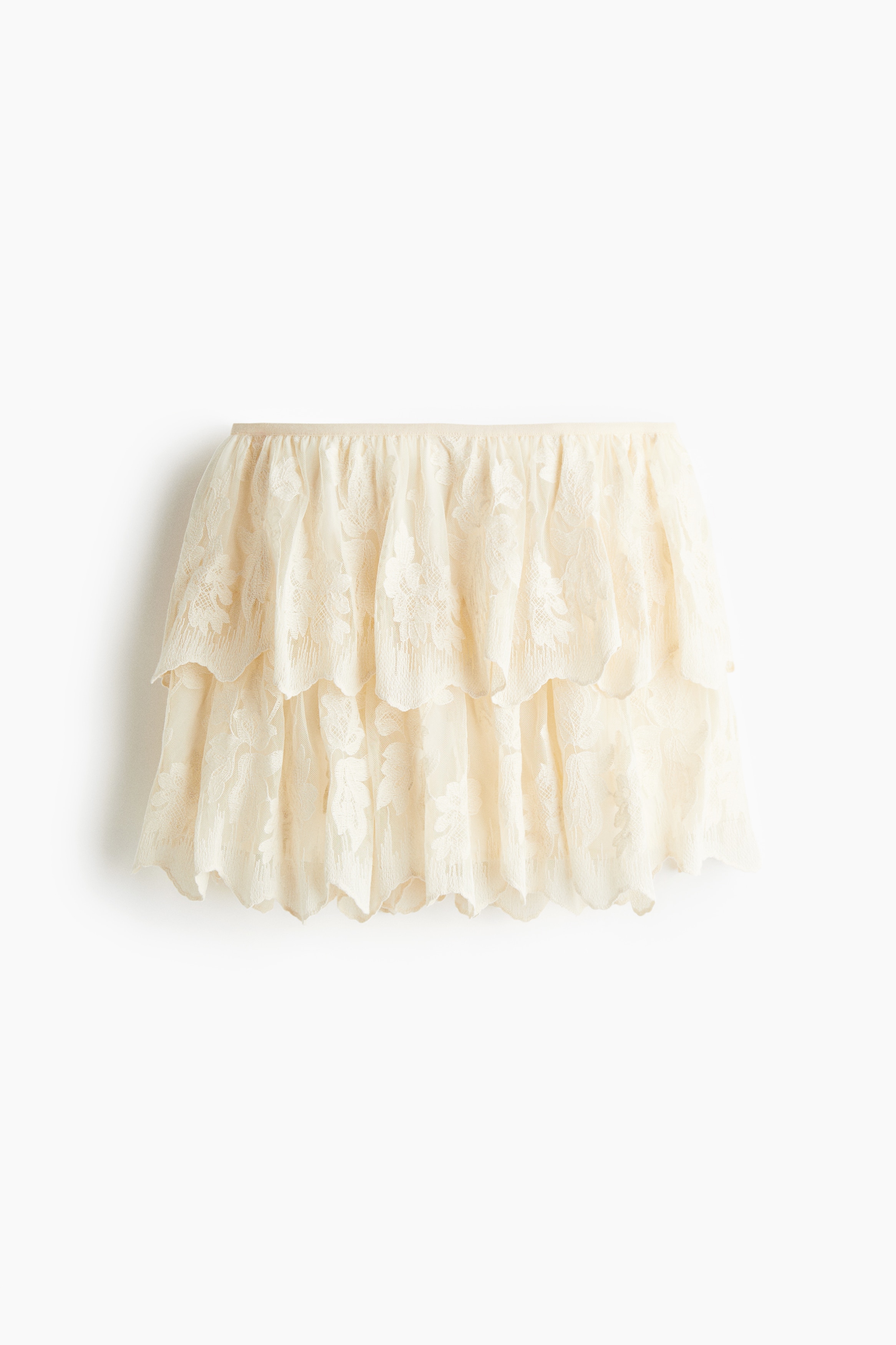 レースティアードスカート - クリーム