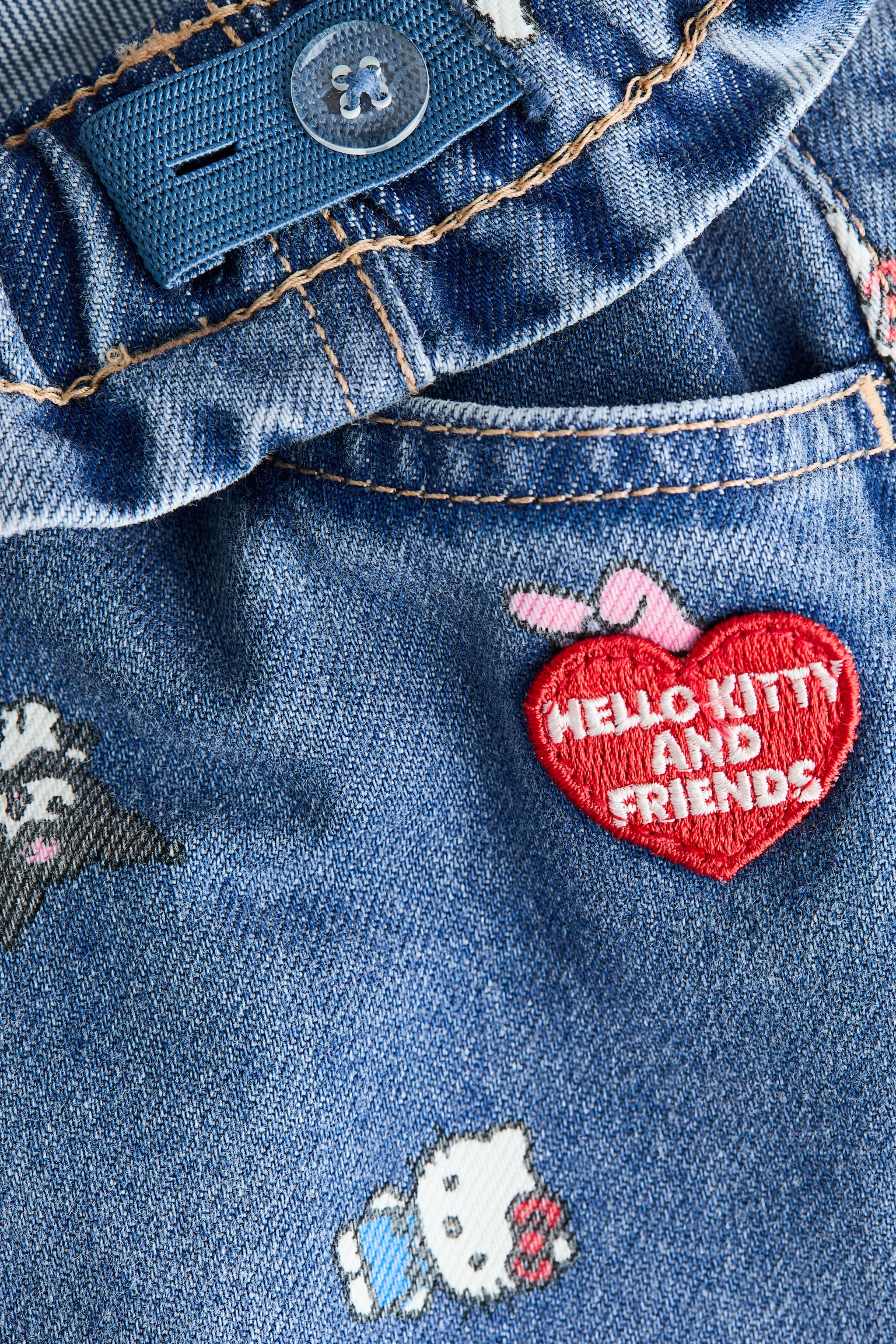 Детская юбка H&M Printed Denim, цвет: Джинсовый синий — фото 5