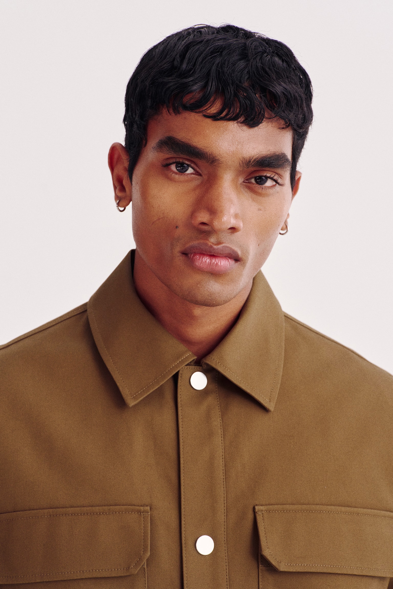 חולצת ז'קט רחבה - ירוק חאקי - 5