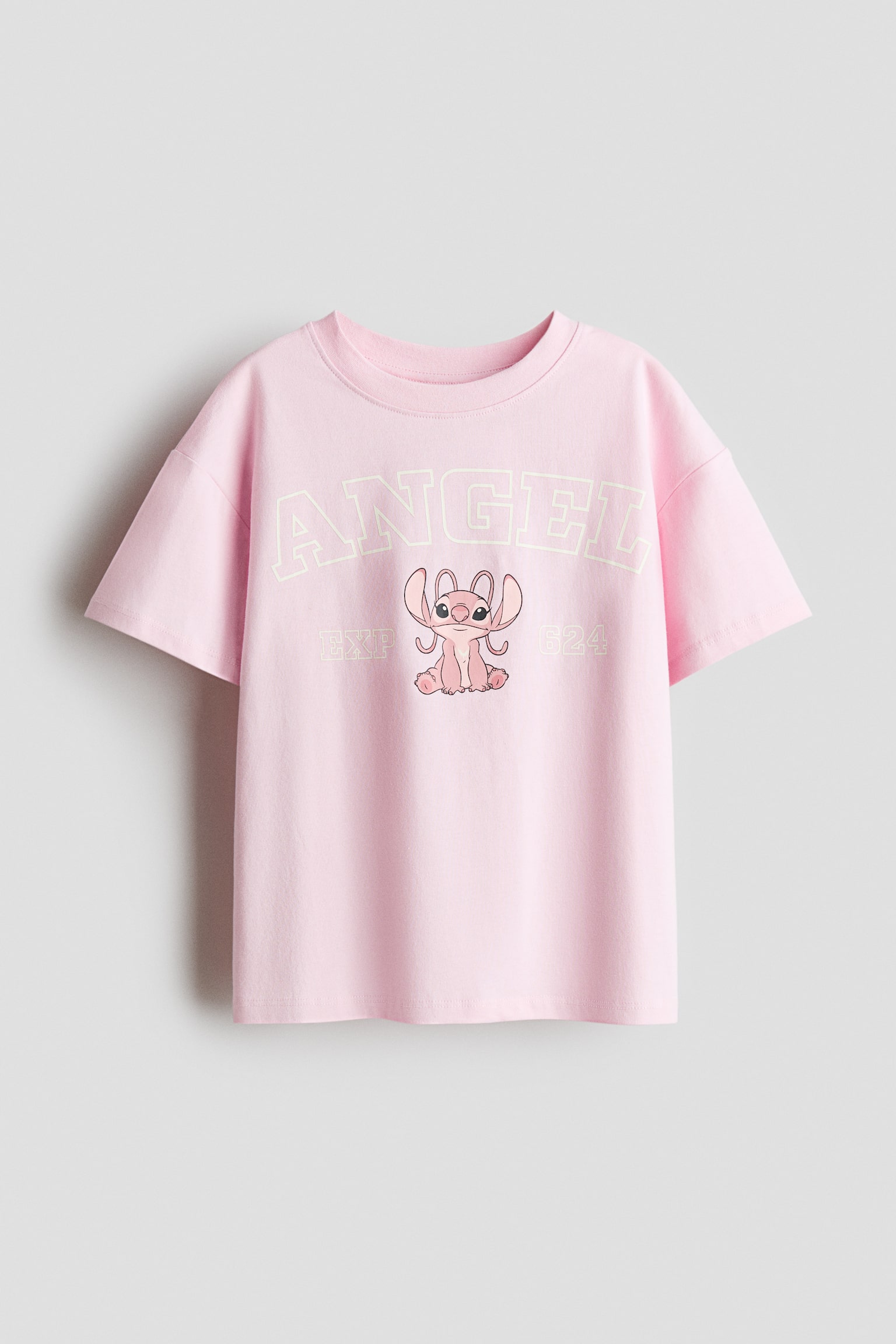 Playera de algodón con diseño estampado - Rosa/Lilo & Stitch - 1