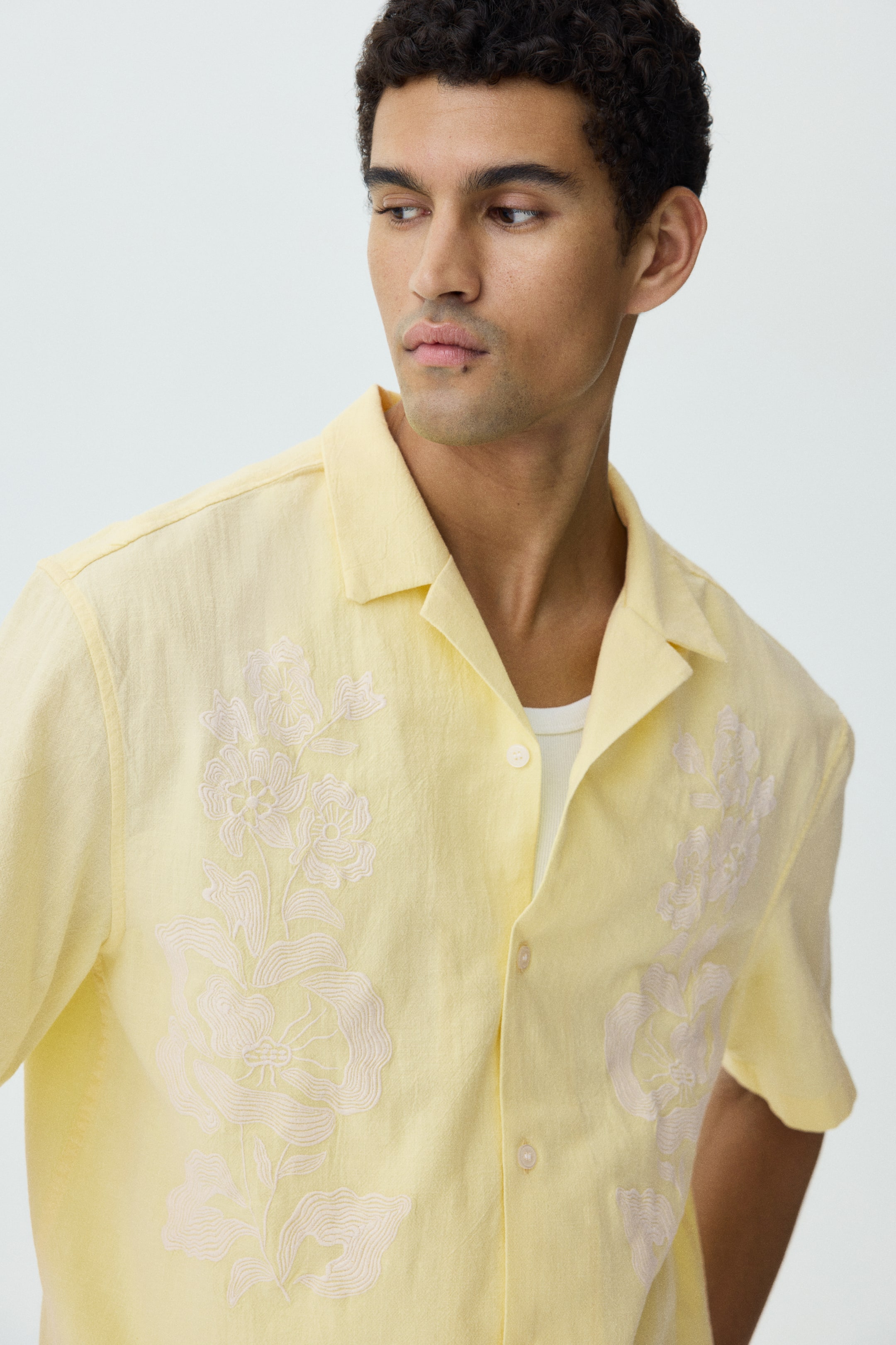 Chemise décontractée à col cubain