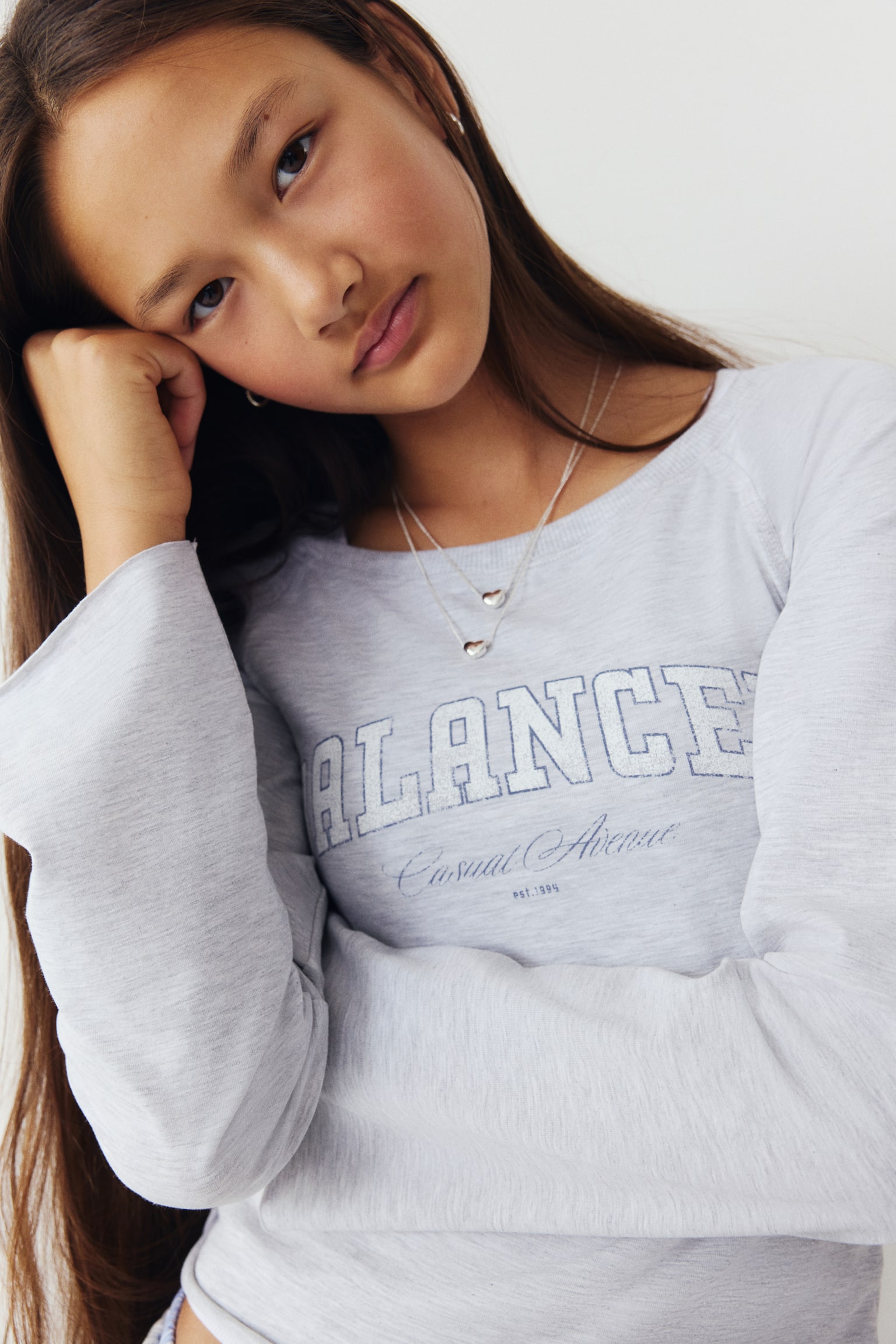 Детский свитшот H&M Boat-Neck, цвет: Светлый серый меланжевый — фото 5