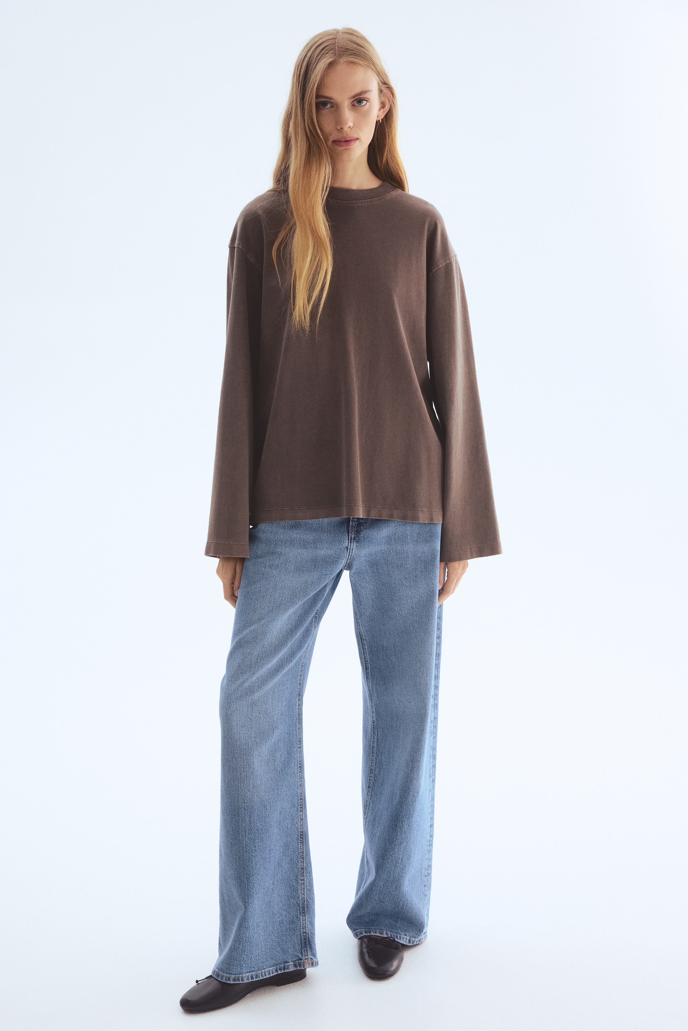 トップス hm.U セーラーカラー スウェットトップス - ネイビーブルー／ボーダー