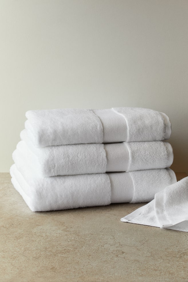 3-pack Soft Terry Washcloths - White/Light beige - 5