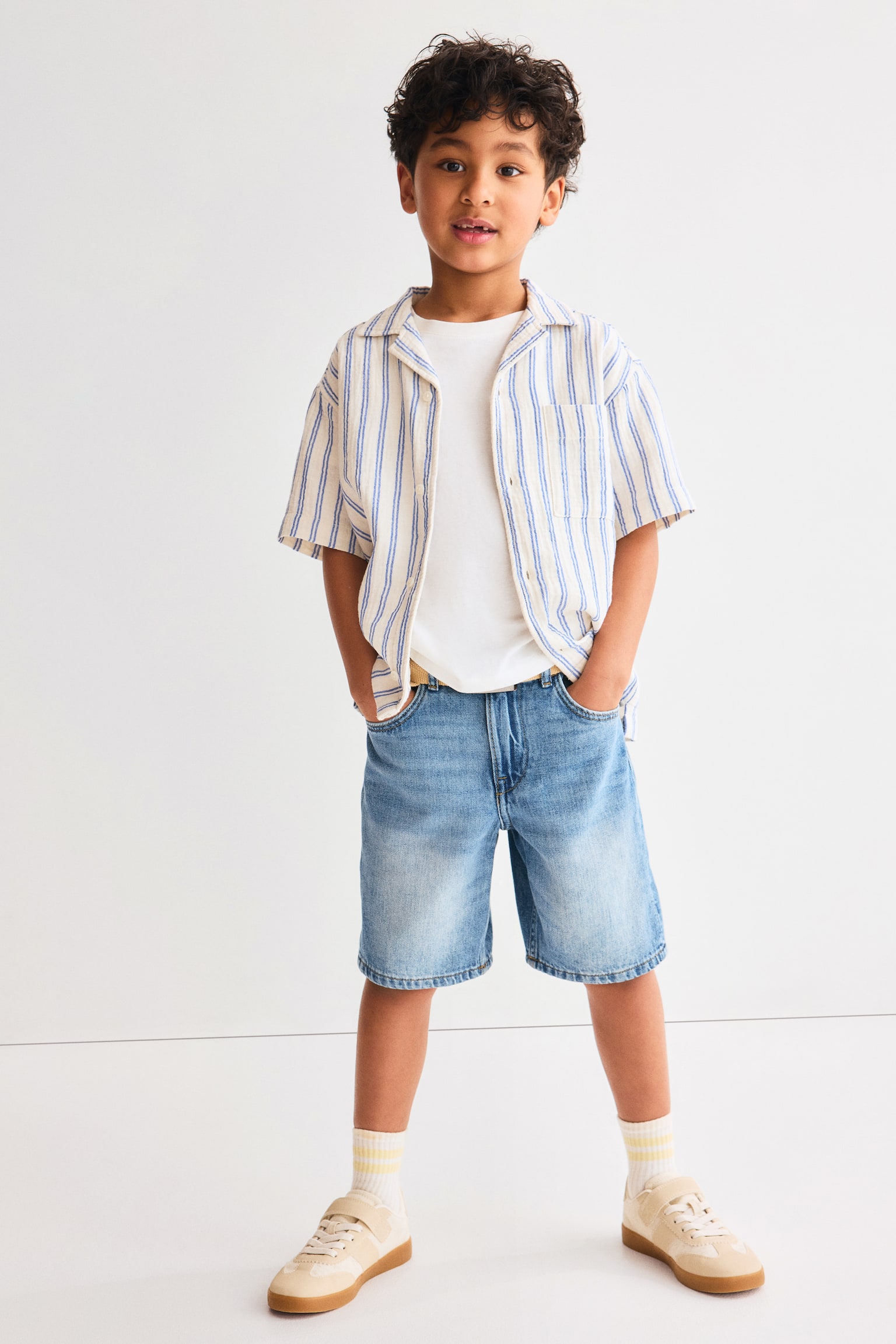 Loose Fit Denim shorts - Light denim blue/Light denim blue/Denim grey - 6