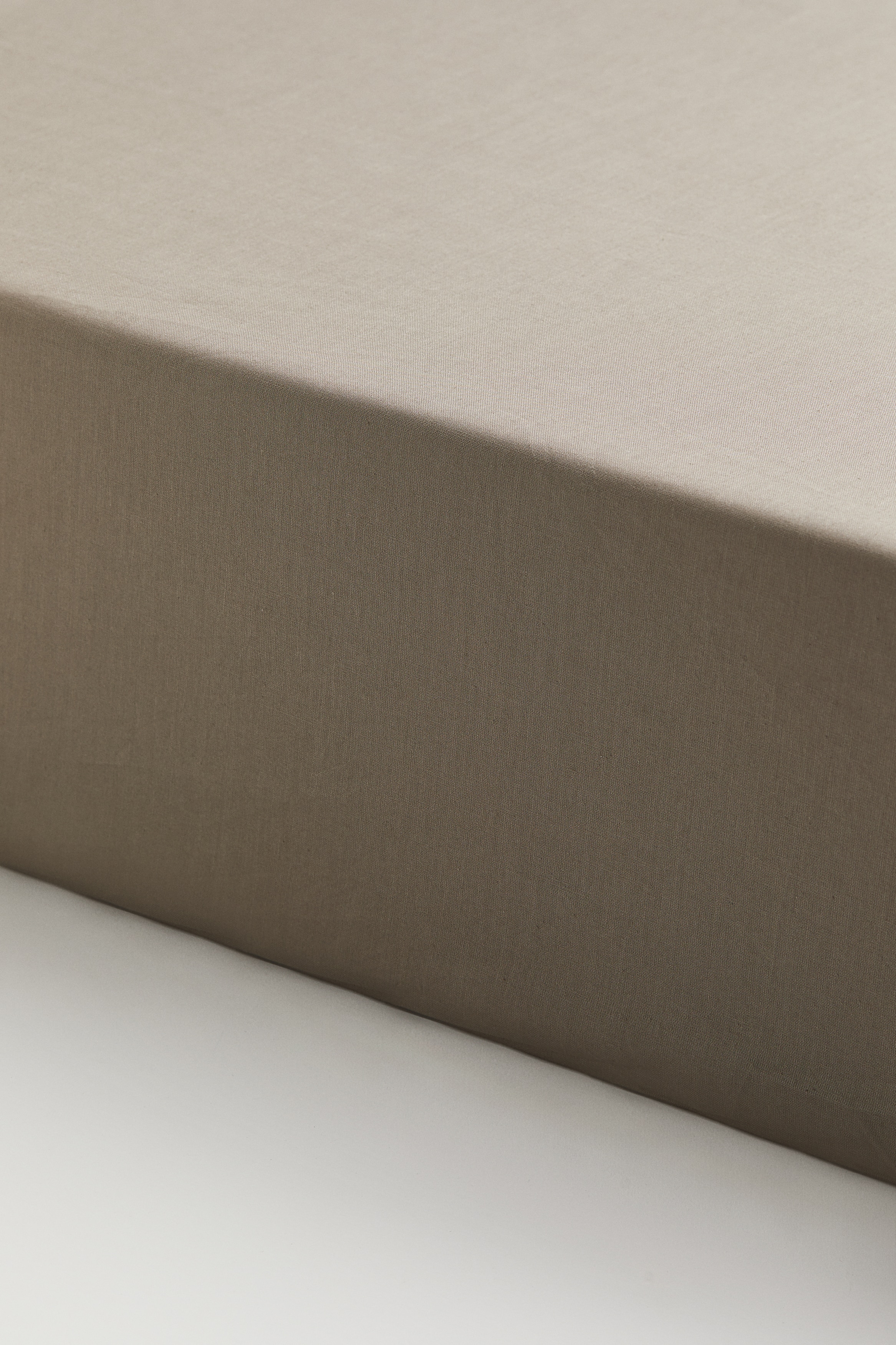 Fitted Cotton Sheet - Taupe/Light blue/Light taupe/White/Light gray/Light beige