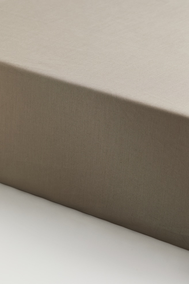 Fitted Cotton Sheet - Taupe/Light beige/Dusty taupe/Light gray - 1
