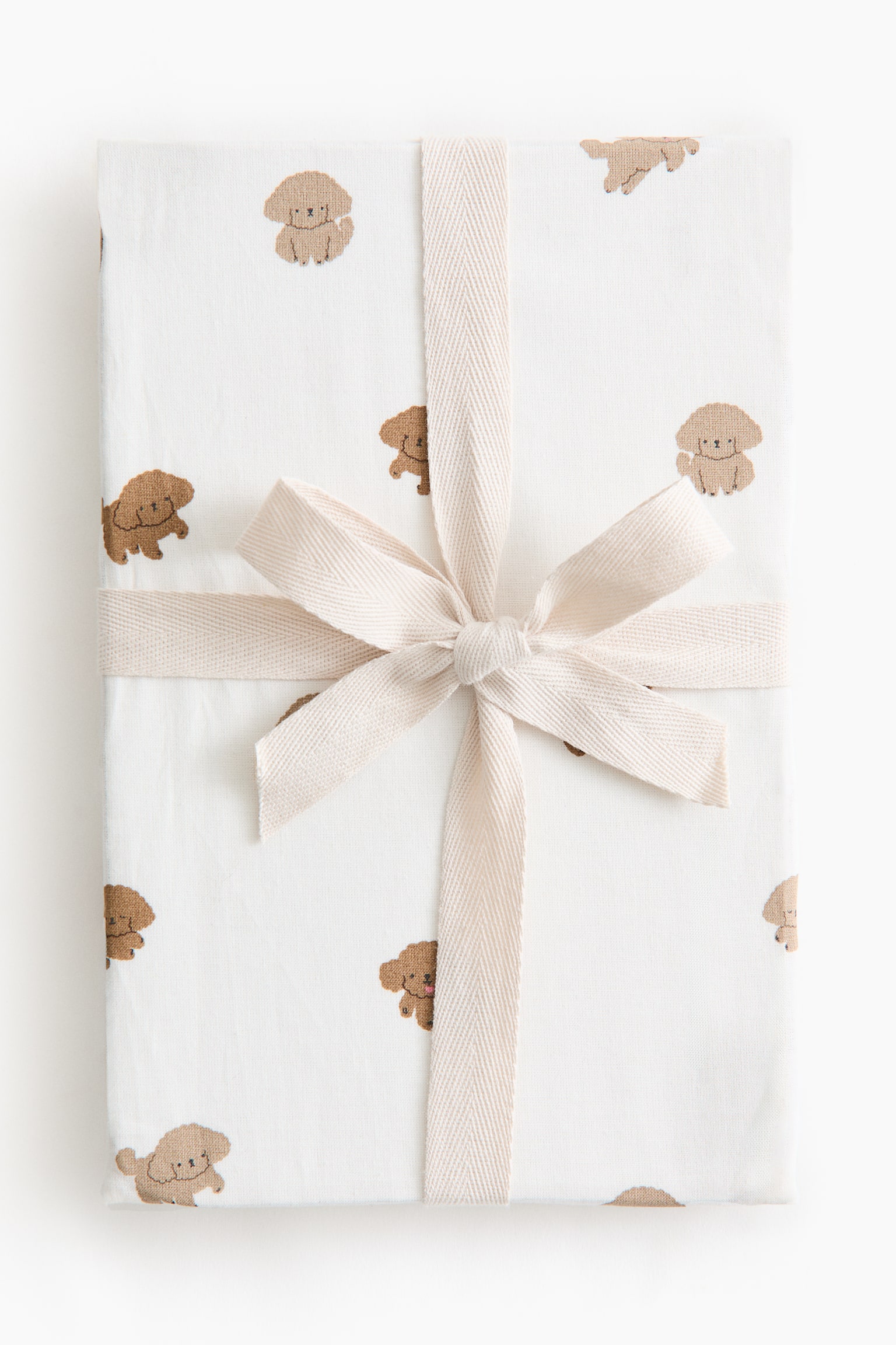 Cot fitted sheet - White/Puppies/Black/Bows/Beige/Floral/White/Clover/White/Stars - 3