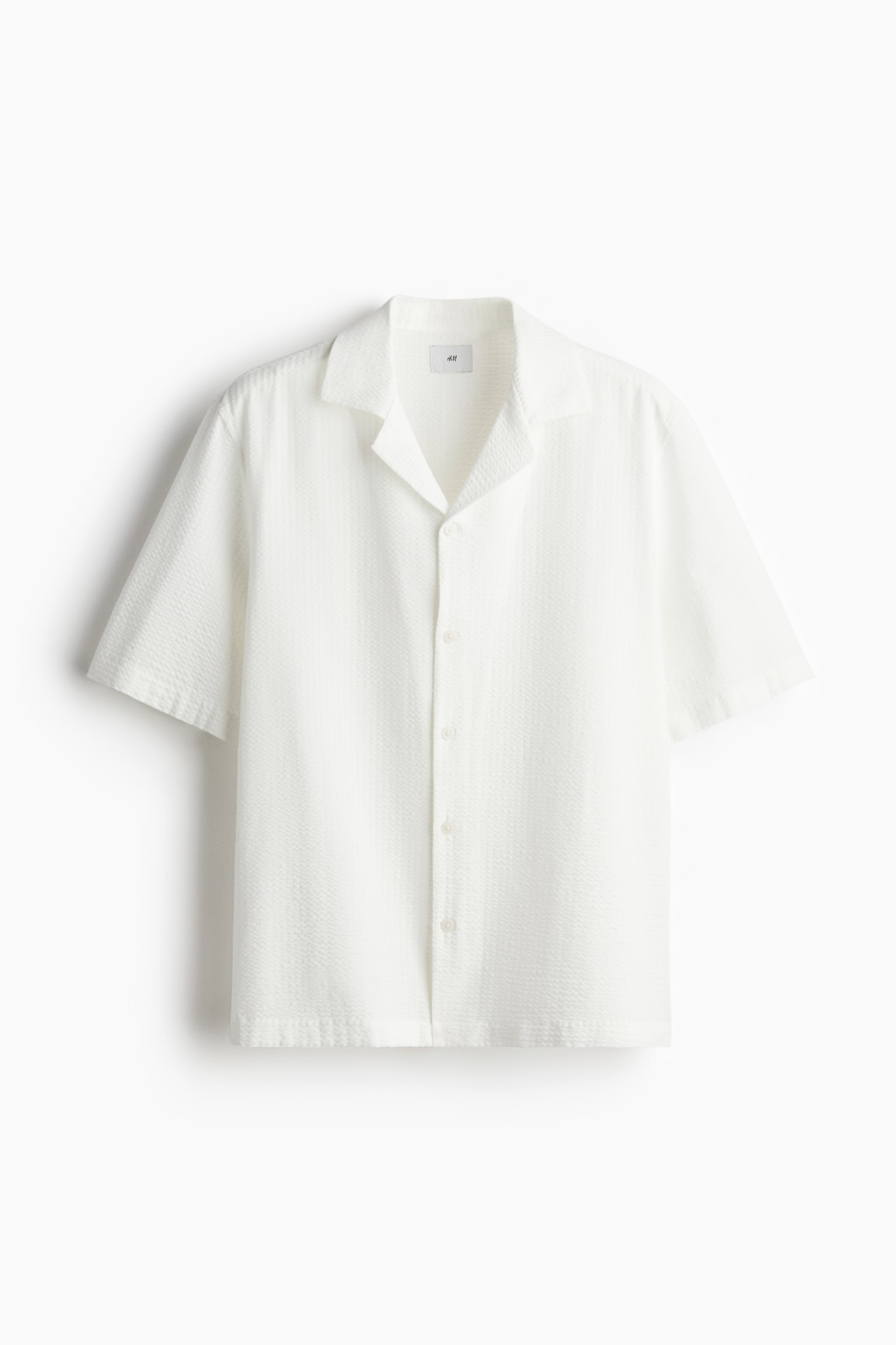 Regular Fit Seersucker shirt - White/Navy blue - 2