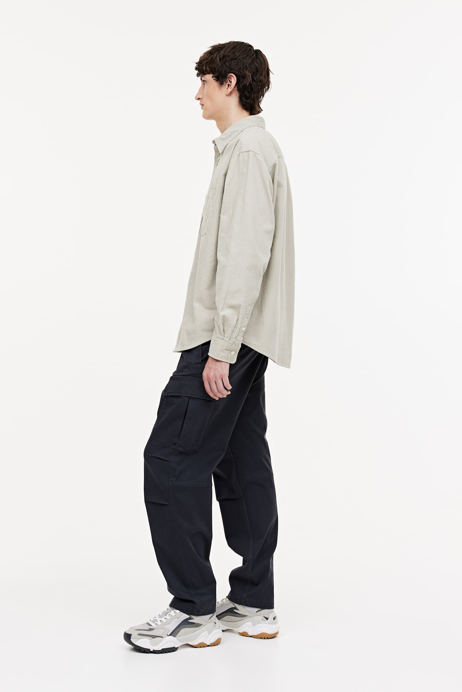 Relaxed Fit Corduroy shirt - Light greige - 7