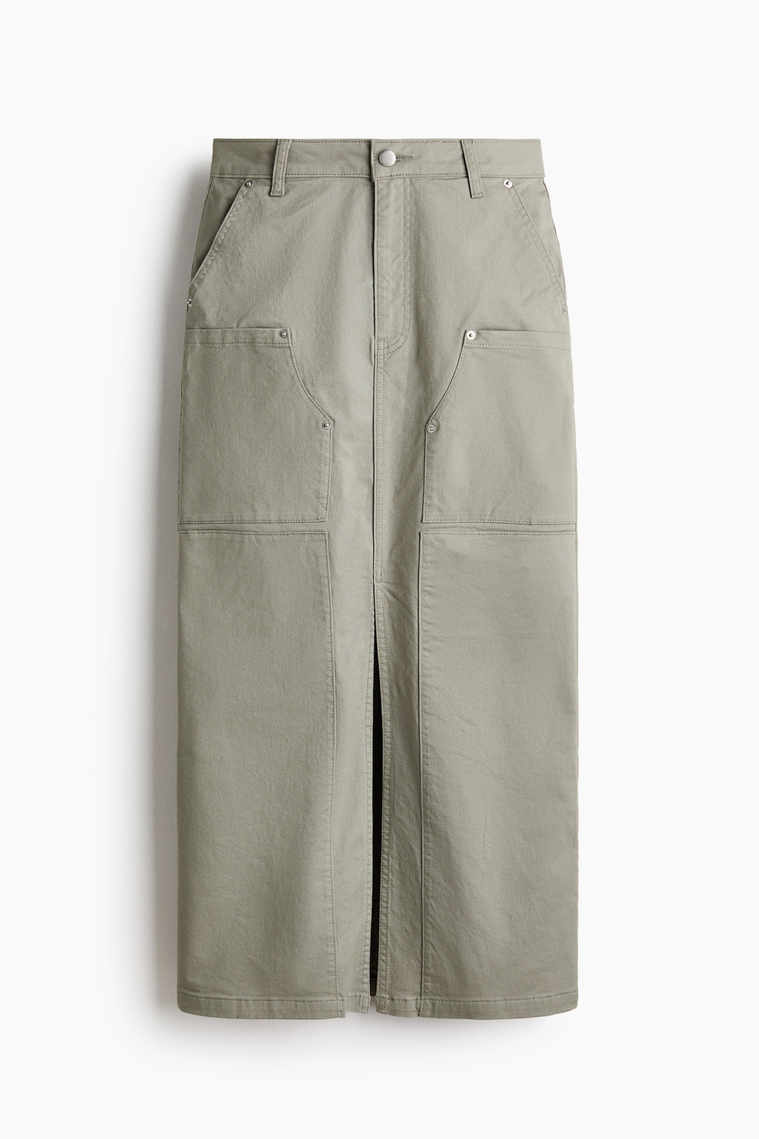Cotton cargo skirt - Light khaki green/Pigeon blue - 2