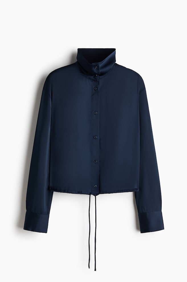 Satinbluse - Marineblau - 1