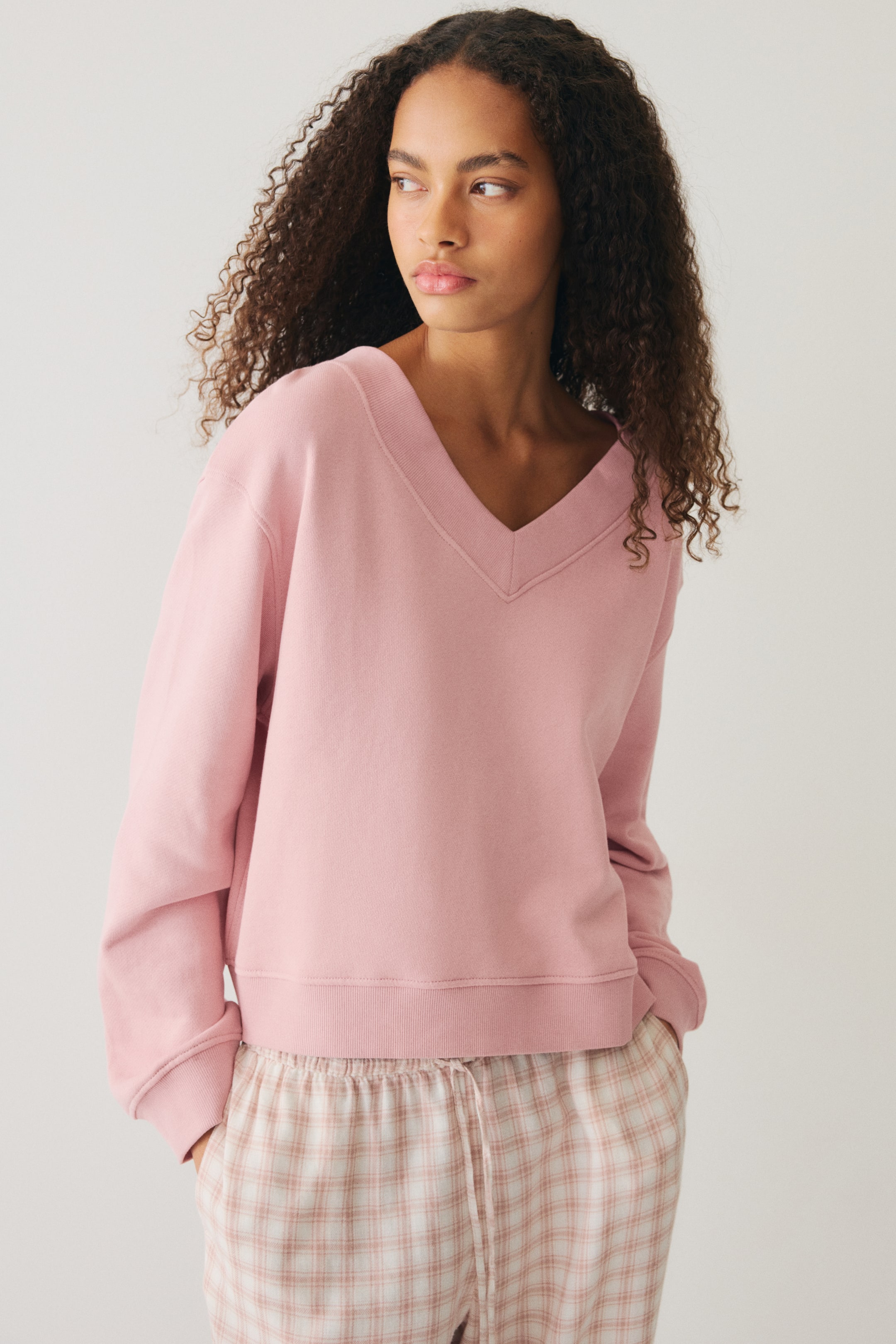 Agrandir l'image: Sweat à encolure en V - Rose ancien - FEMME | H&M FR 2