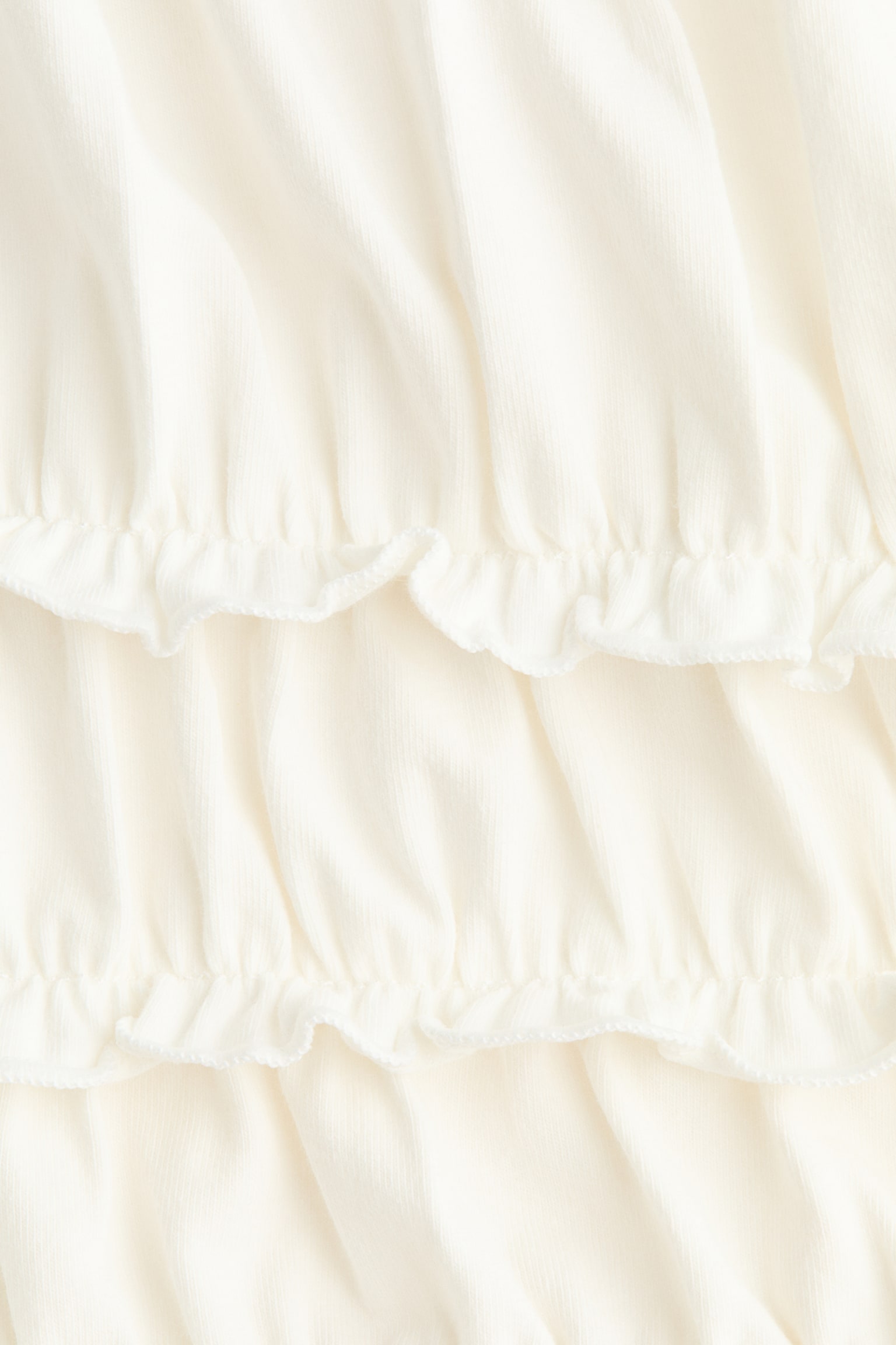 Frill-trimmed cotton top - White/Light blue/Red - 6