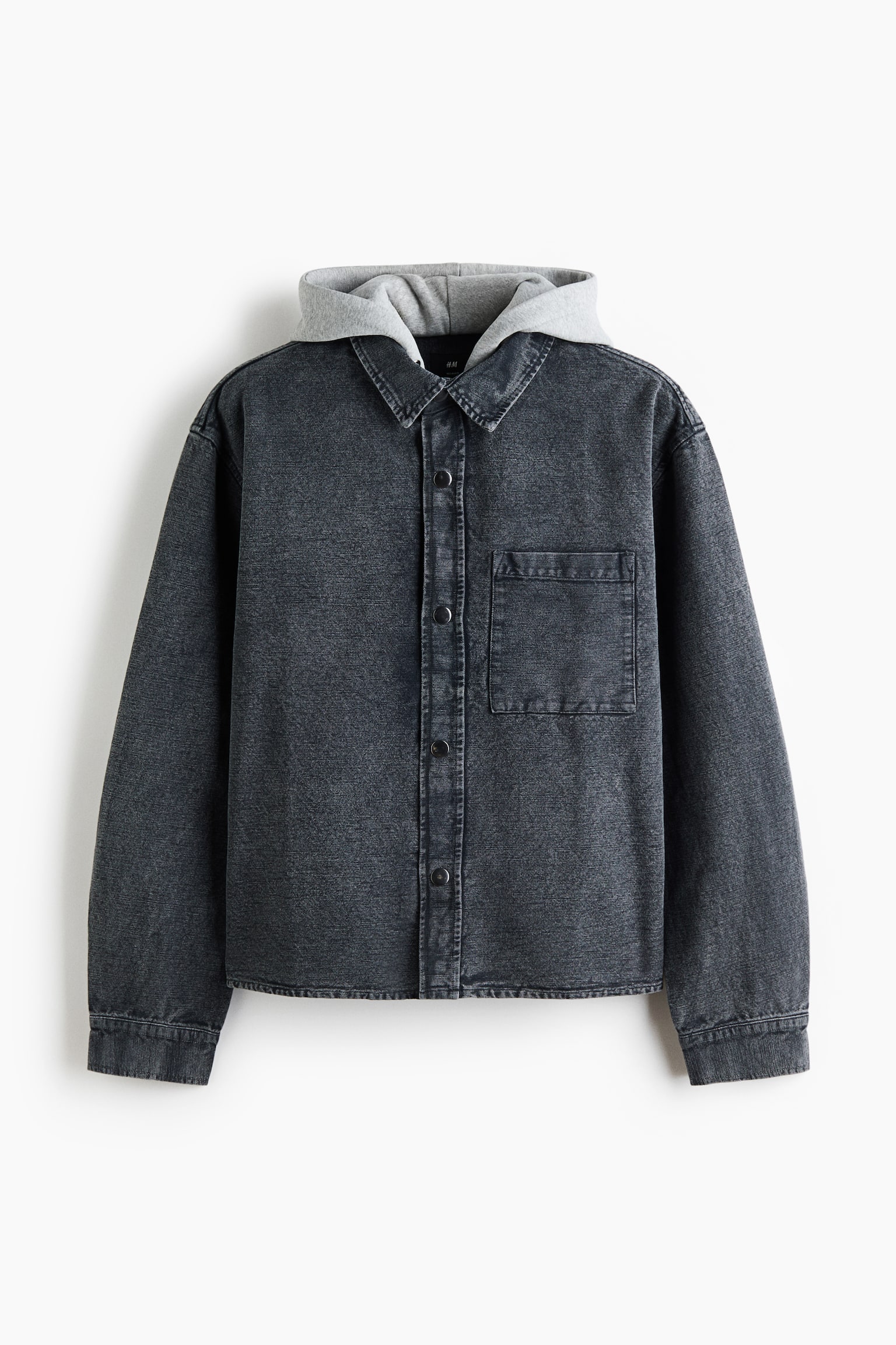 Hooded overshirt - Dark denim grey