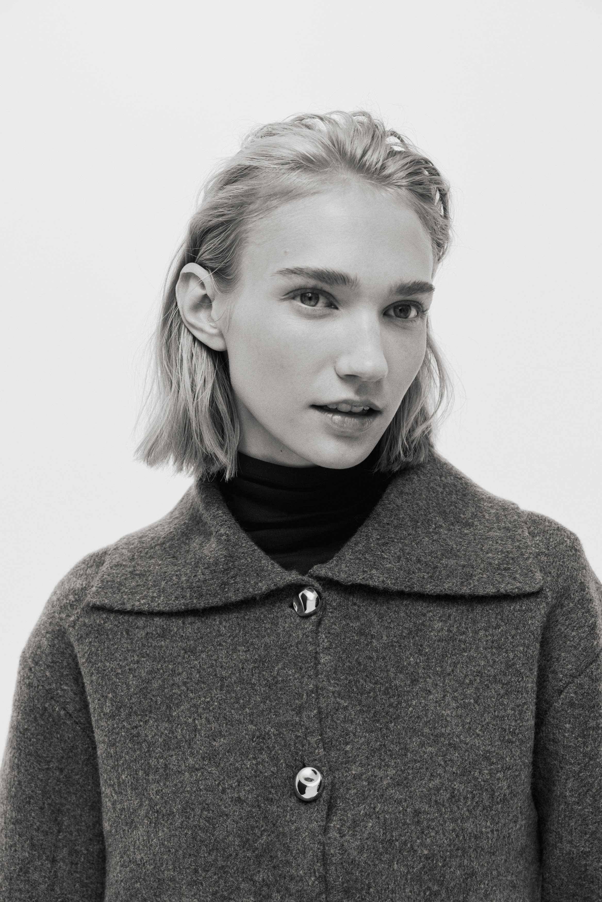 Cardigan con colletto - Grigio scuro mélange