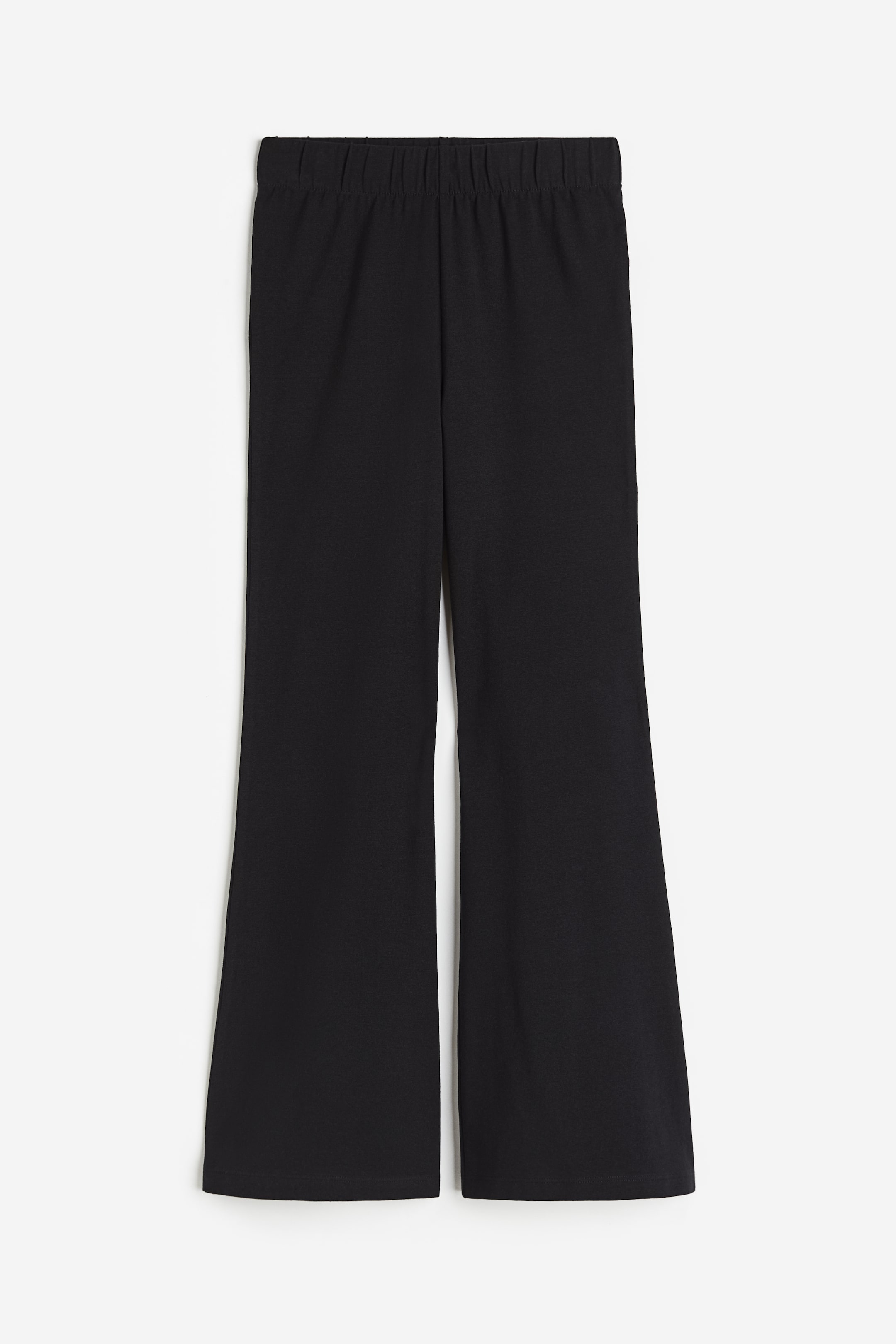 Flared jersey leggings - Regular waist - Long - Black - Kids | H&M GB