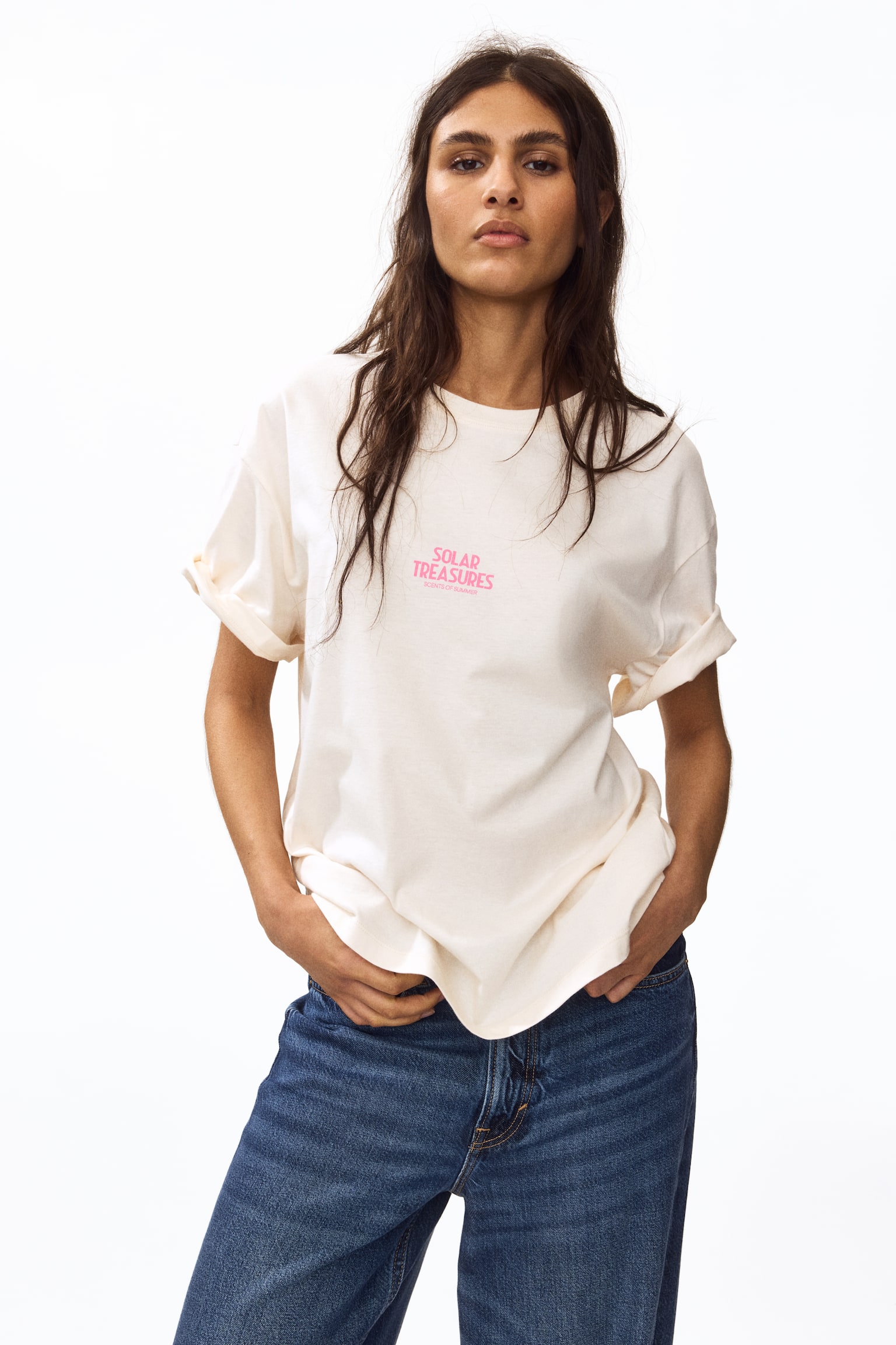 Oversized T-shirt - Cream/Solar Treasures/Light purple/Surf/White/Bellavista/Light yellow/Atelier/White/Island breeze/White/Rafaello's/Pink/Grapefruit/White/Fiori - 4