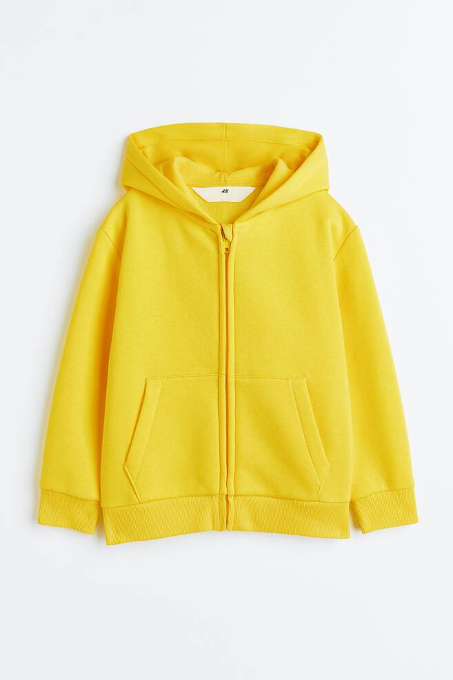Zip-through hoodie - Bright yellow/Black/Dark blue/Light grey marl