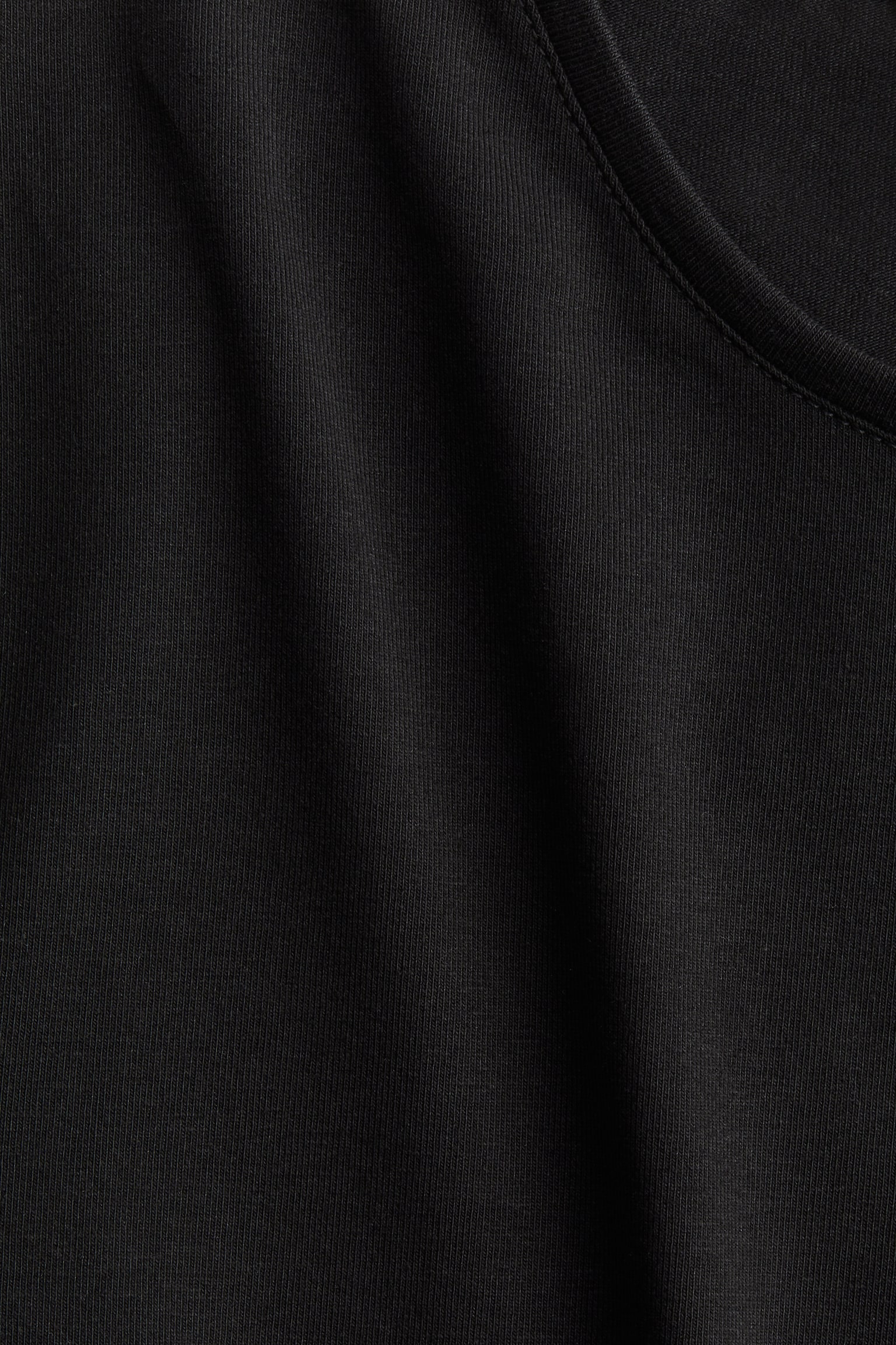 Женский топ H&M Fitted Cotton Top, цвет: Чёрный — фото 6