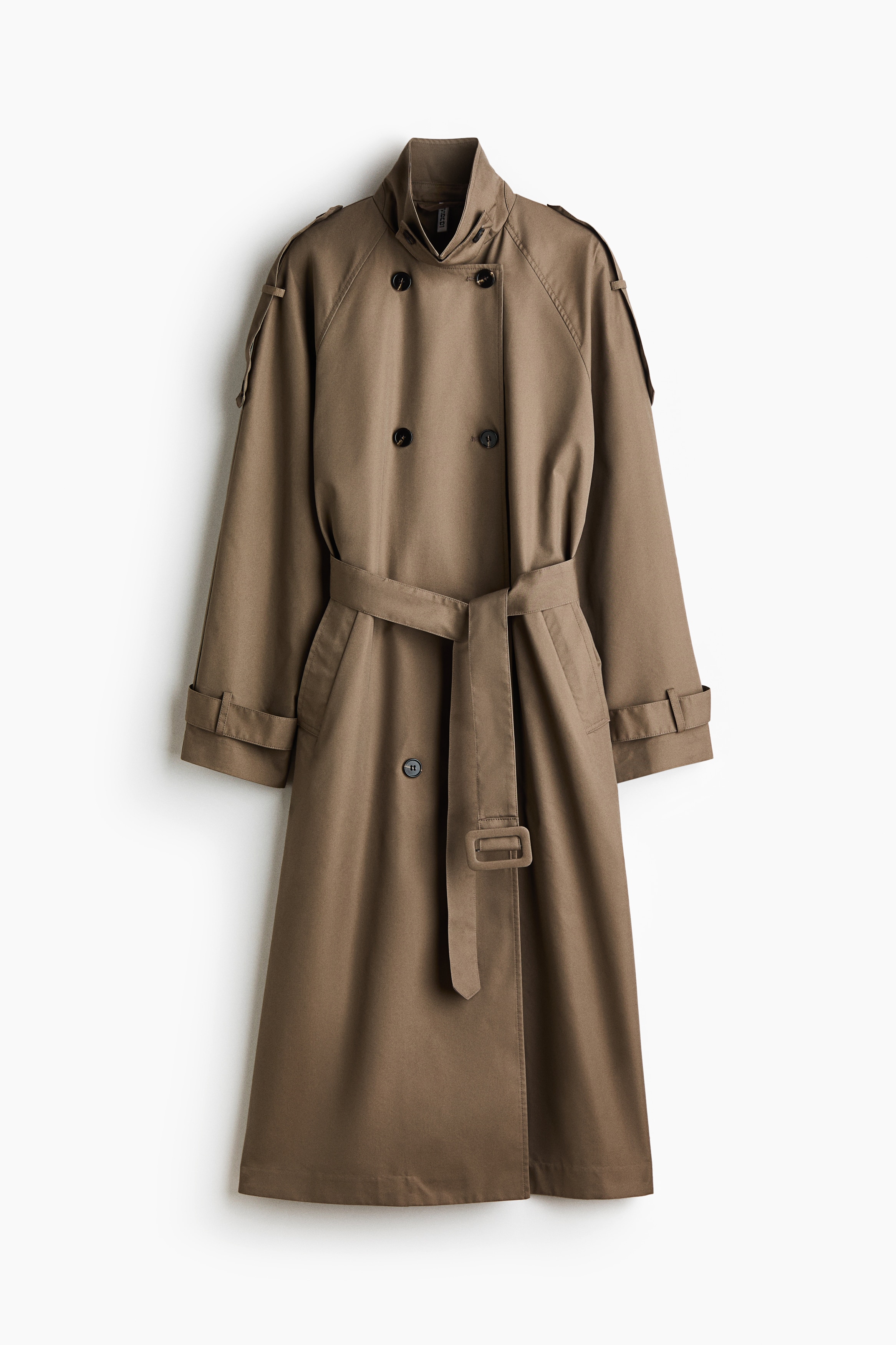 Double-breasted twill trench coat - Mole