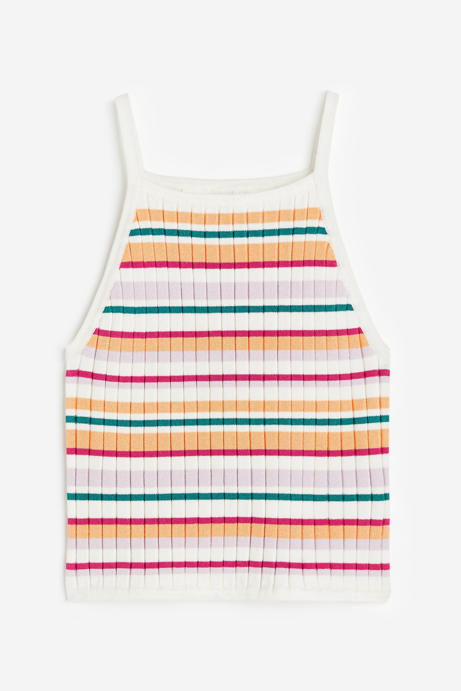 Rib Knit Cami - White/Stripe/White/Black/Dark blue/Stripe - 1