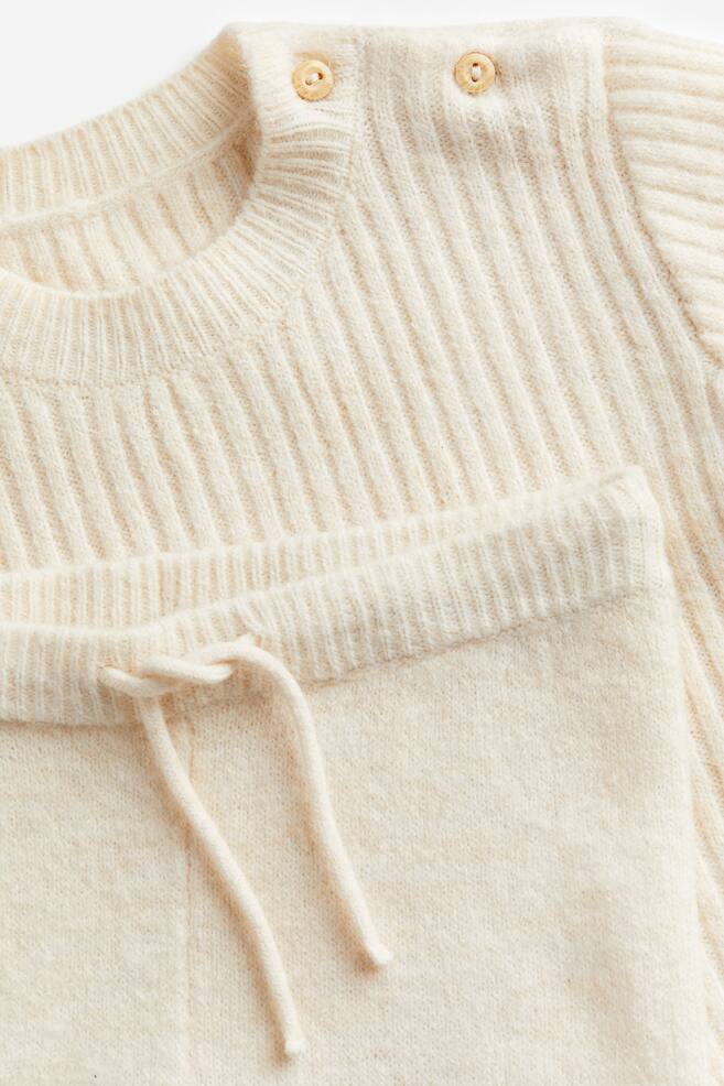 2-piece knitted set - Light beige/Dusty lilac/Blue marl - 3