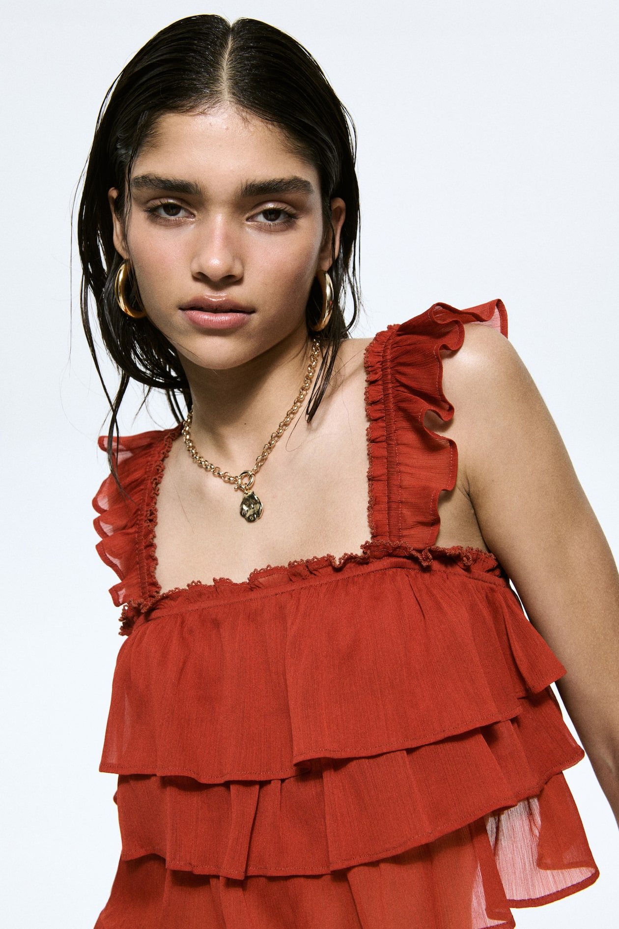 Tiered Crinkled Top