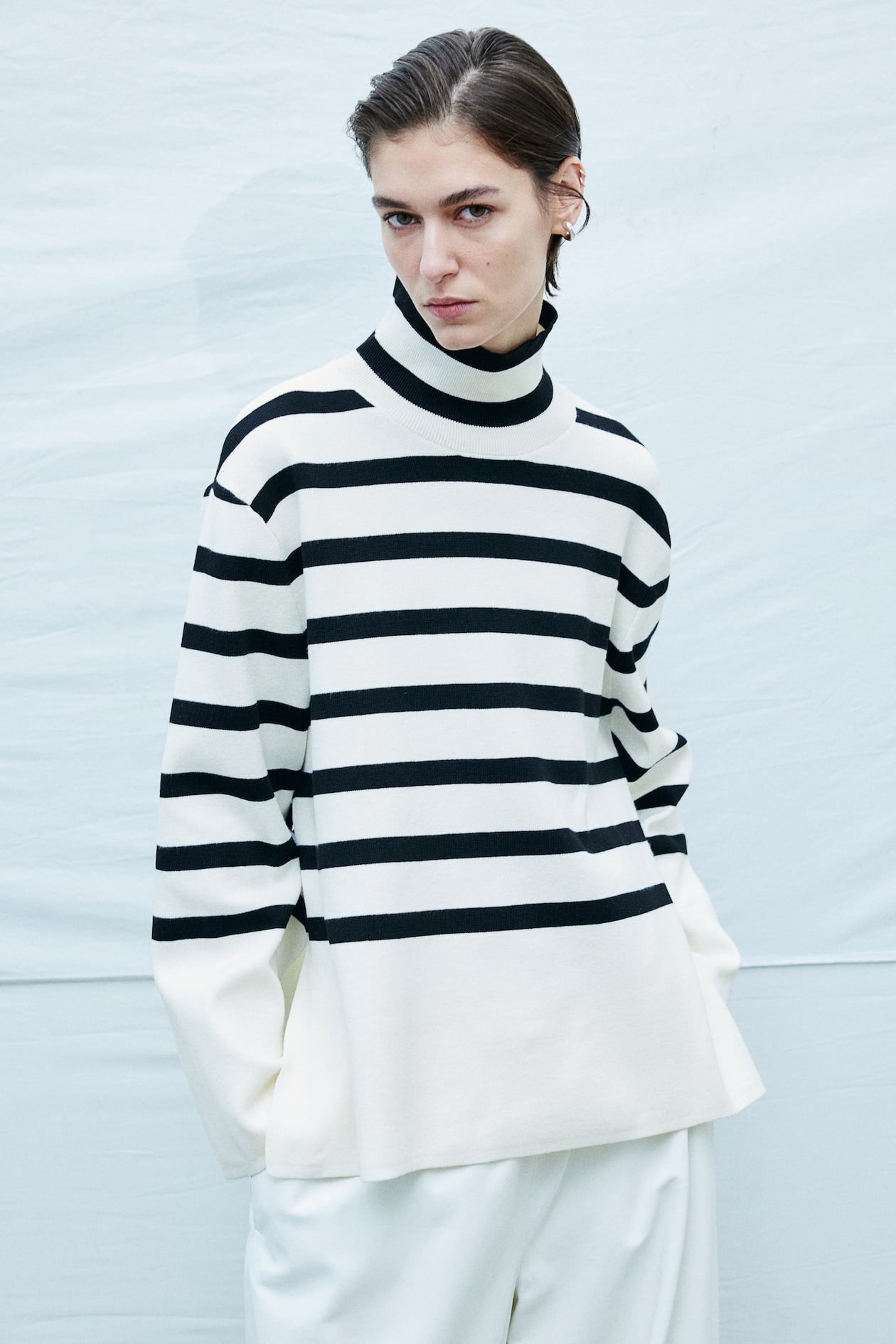 Pullover mit Turtleneck - Turtleneck - Langarm - Cremefarben 